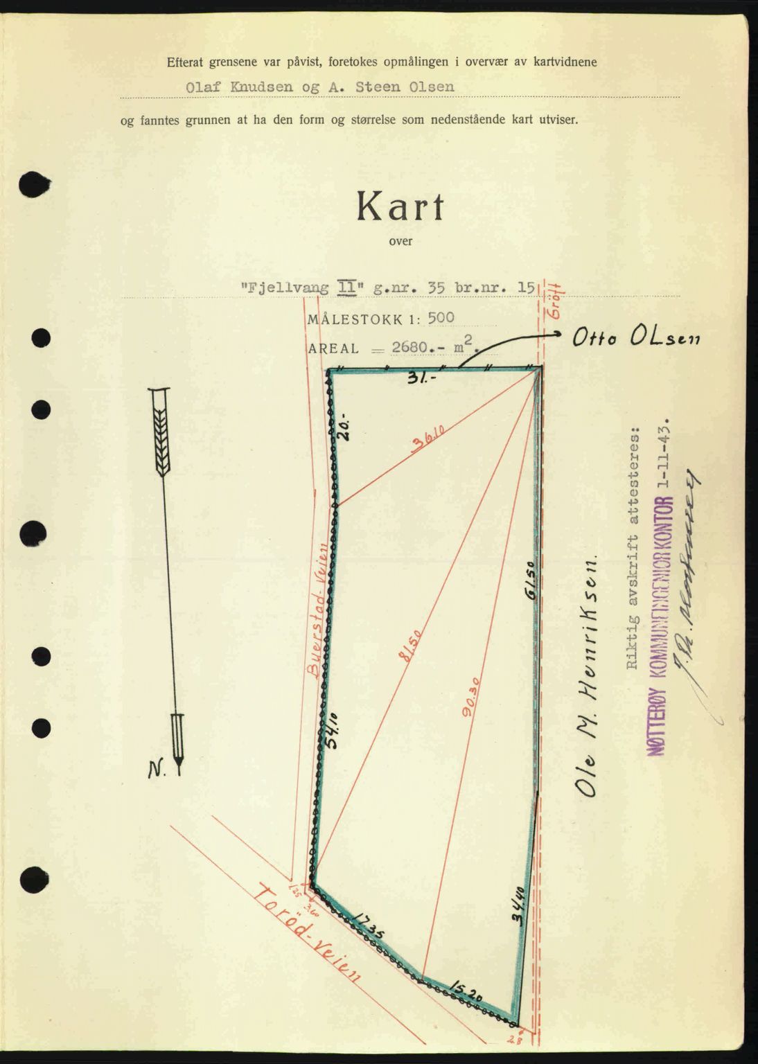 Tønsberg sorenskriveri, AV/SAKO-A-130/G/Ga/Gaa/L0014: Mortgage book no. A14, 1943-1944, Diary no: : 2743/1943