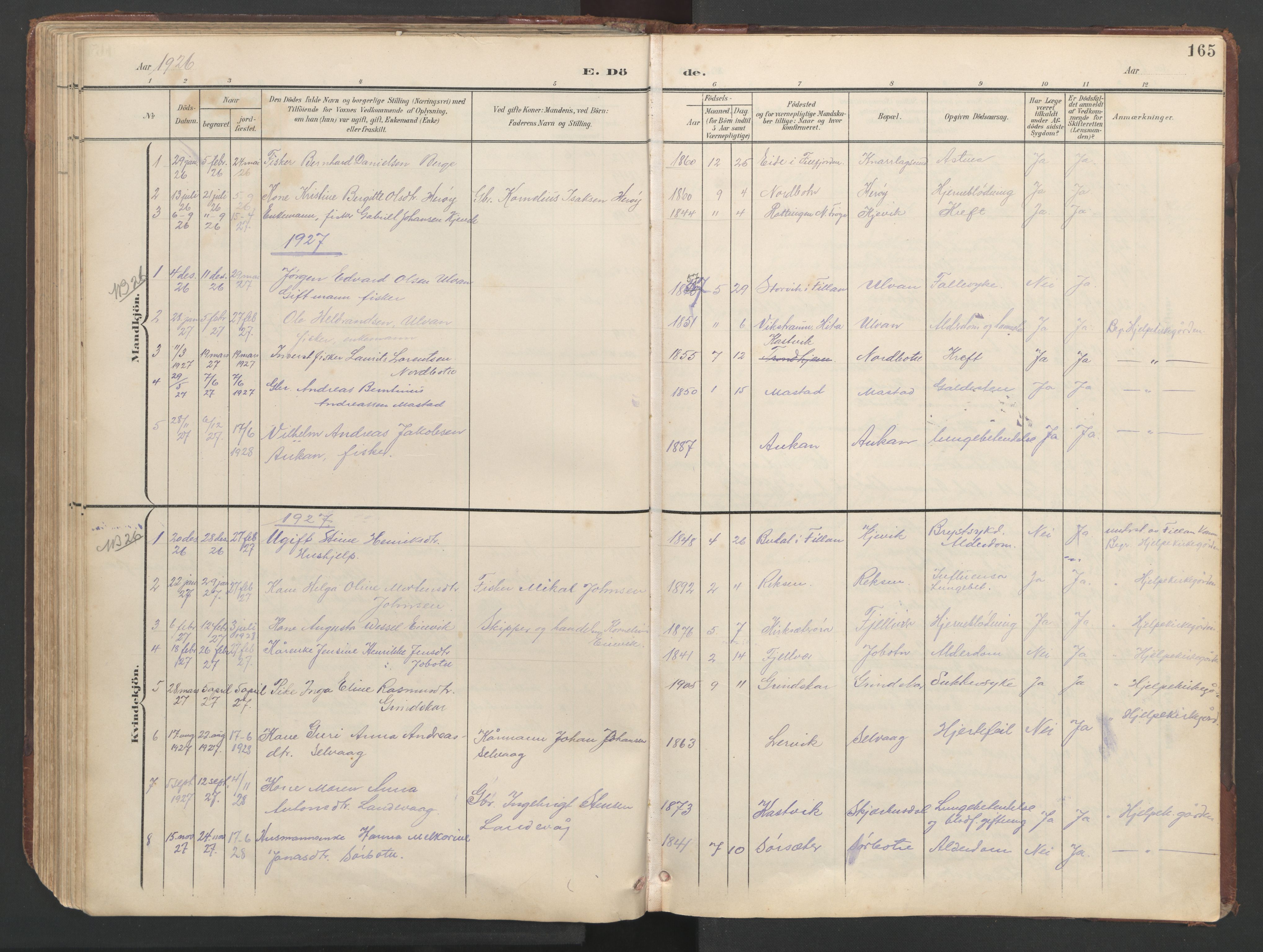 Ministerialprotokoller, klokkerbøker og fødselsregistre - Sør-Trøndelag, SAT/A-1456/638/L0571: Parish register (copy) no. 638C03, 1901-1930, p. 165