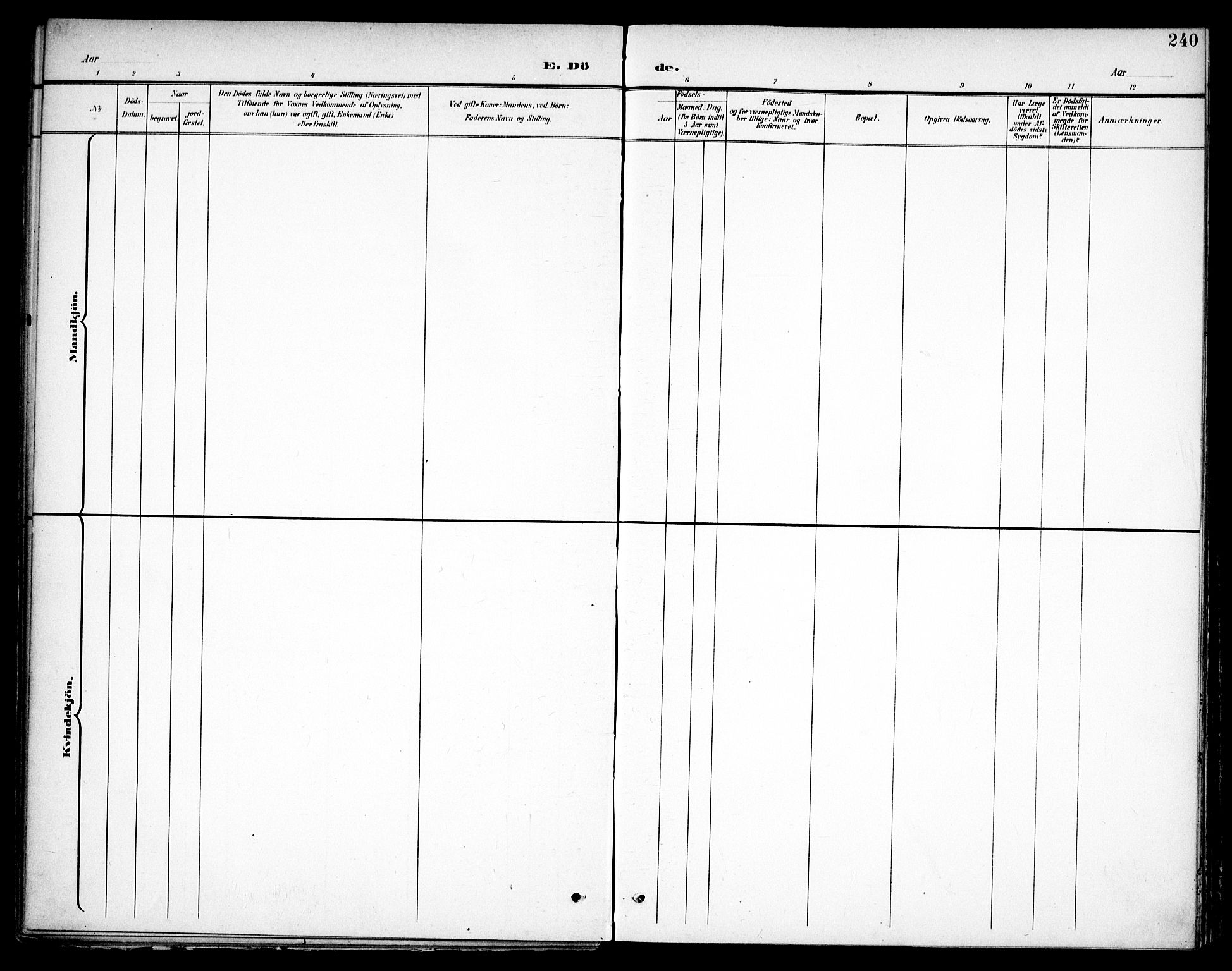 Høland prestekontor Kirkebøker, AV/SAO-A-10346a/F/Fa/L0015: Parish register (official) no. I 15, 1897-1912, p. 240