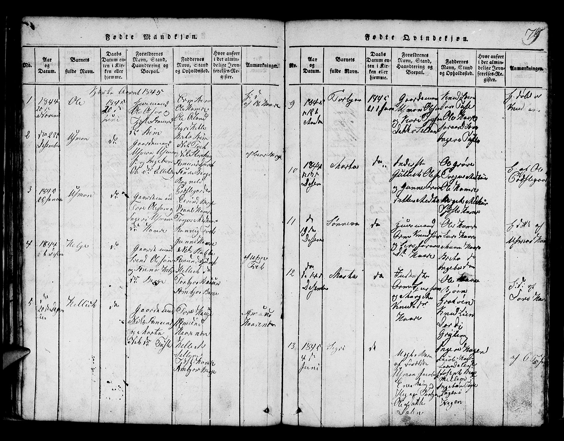 Røldal sokneprestembete, AV/SAB-A-100247: Parish register (copy) no. A 1, 1817-1860, p. 79