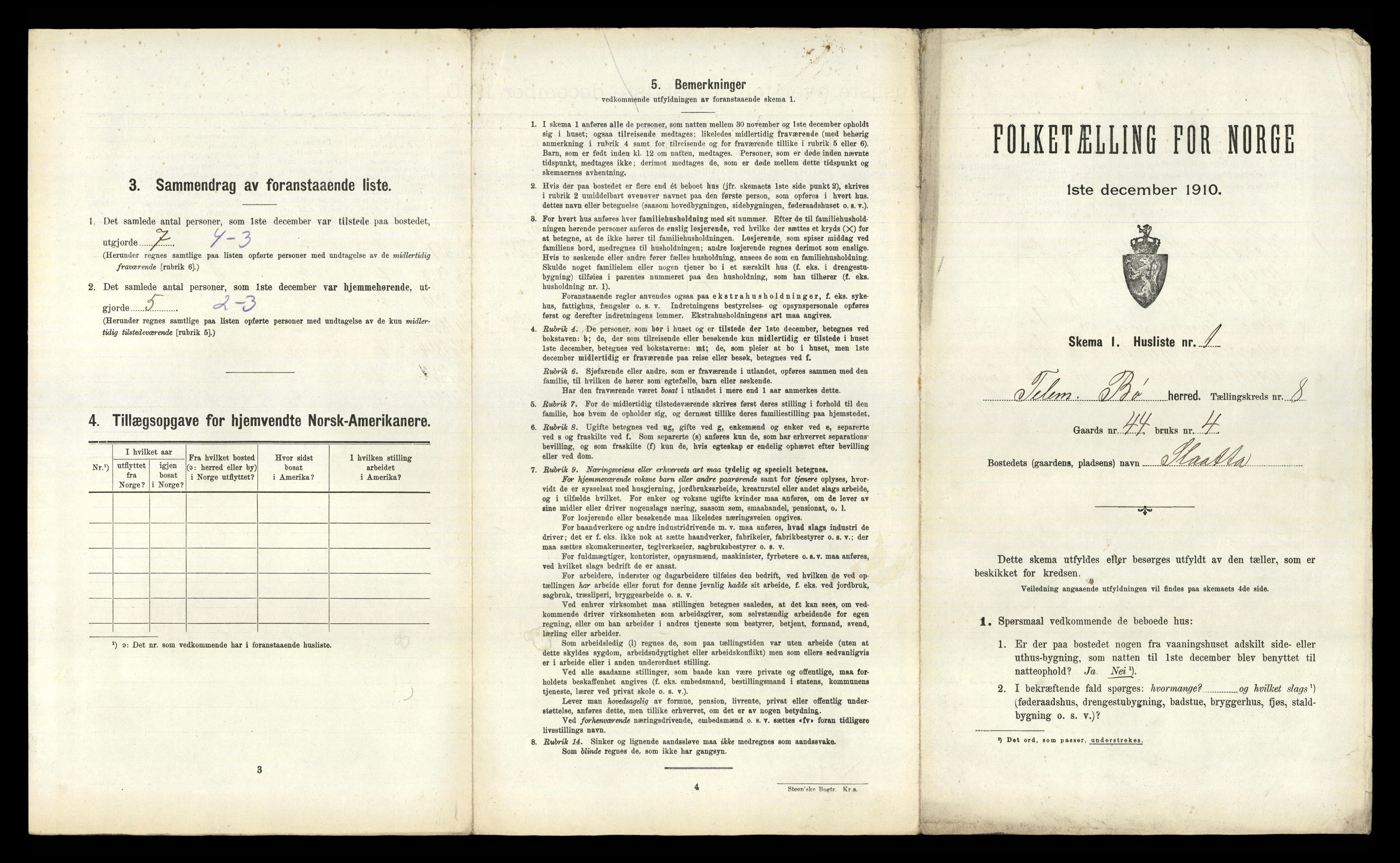 RA, 1910 census for Bø, 1910, p. 947