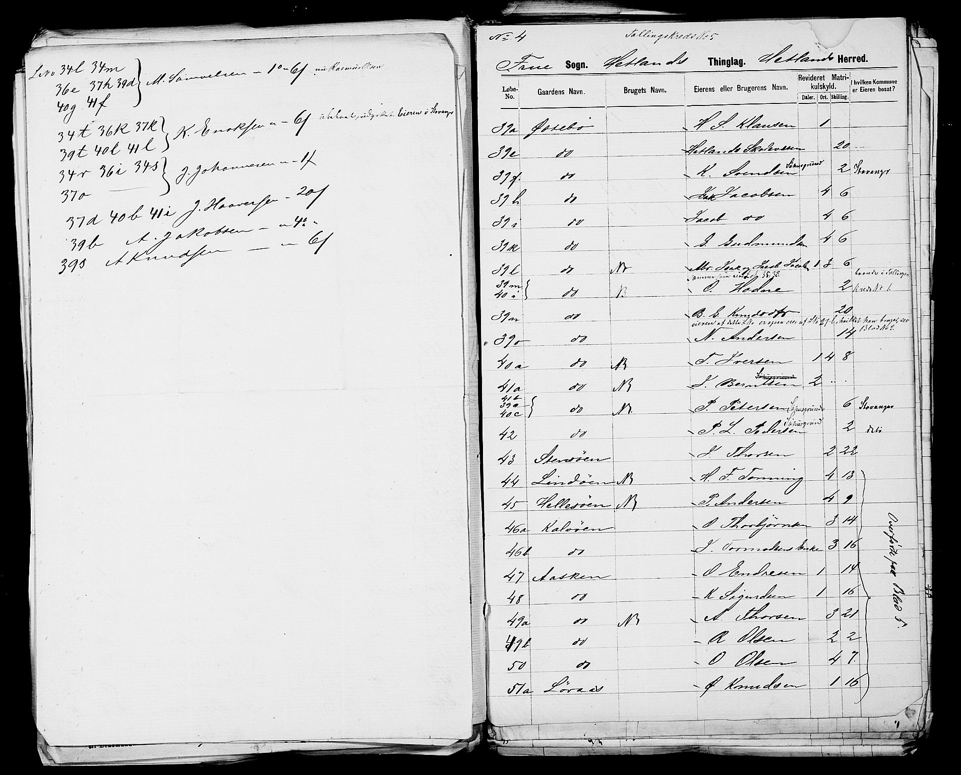 SAST, 1875 census for 1126P Hetland, 1875, p. 44