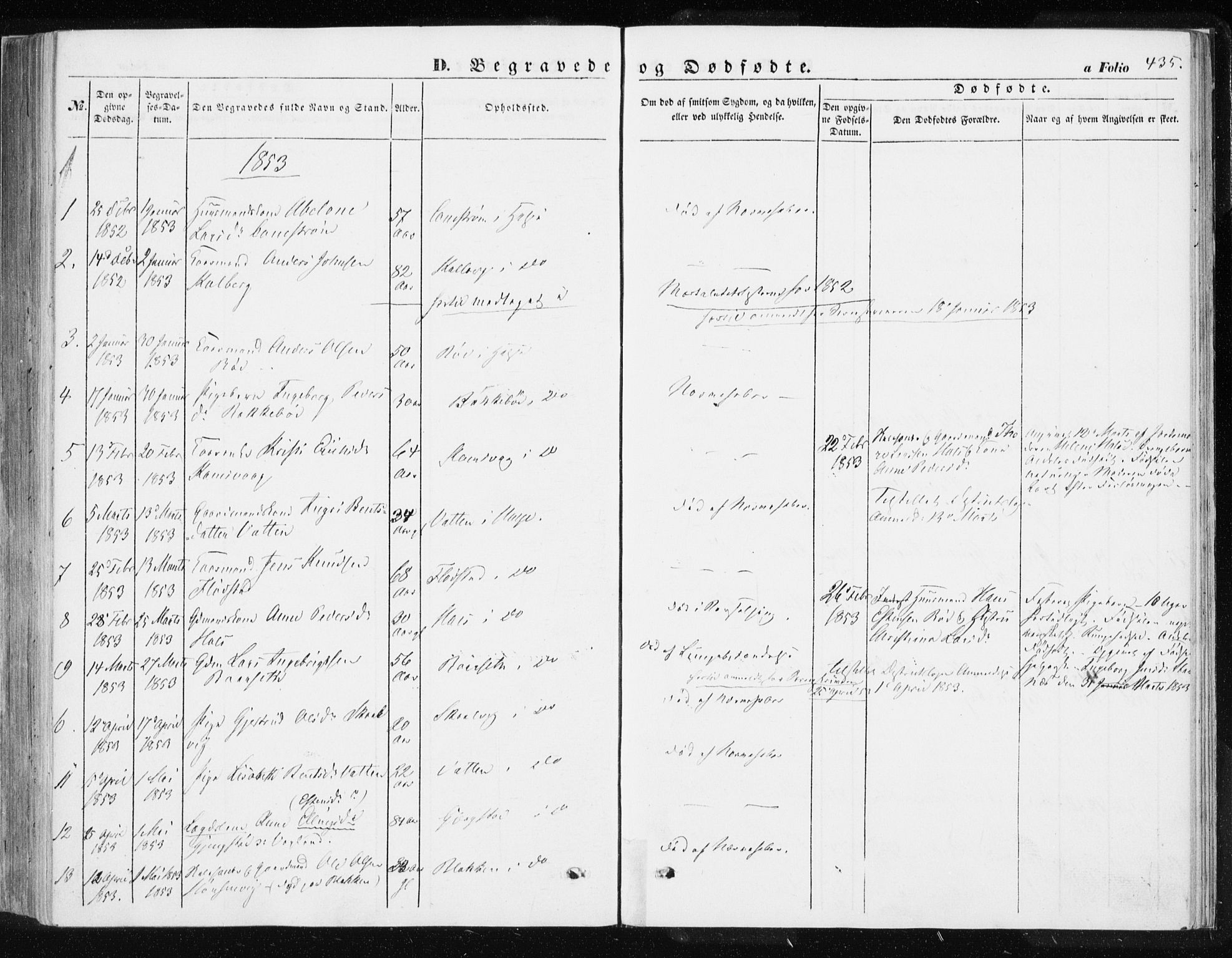 Ministerialprotokoller, klokkerbøker og fødselsregistre - Møre og Romsdal, SAT/A-1454/576/L0883: Parish register (official) no. 576A01, 1849-1865, p. 435