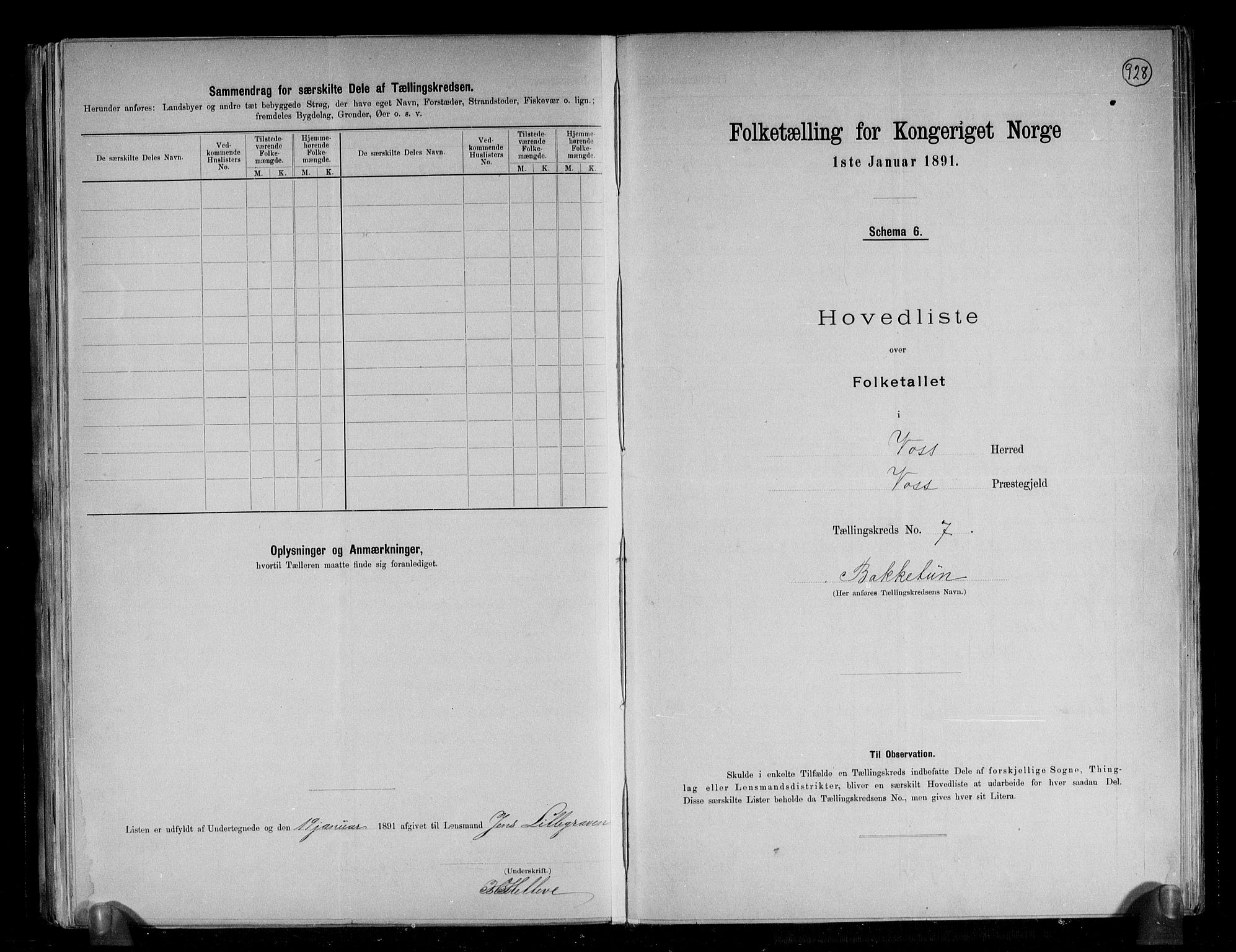 RA, 1891 census for 1235 Voss, 1891, p. 20