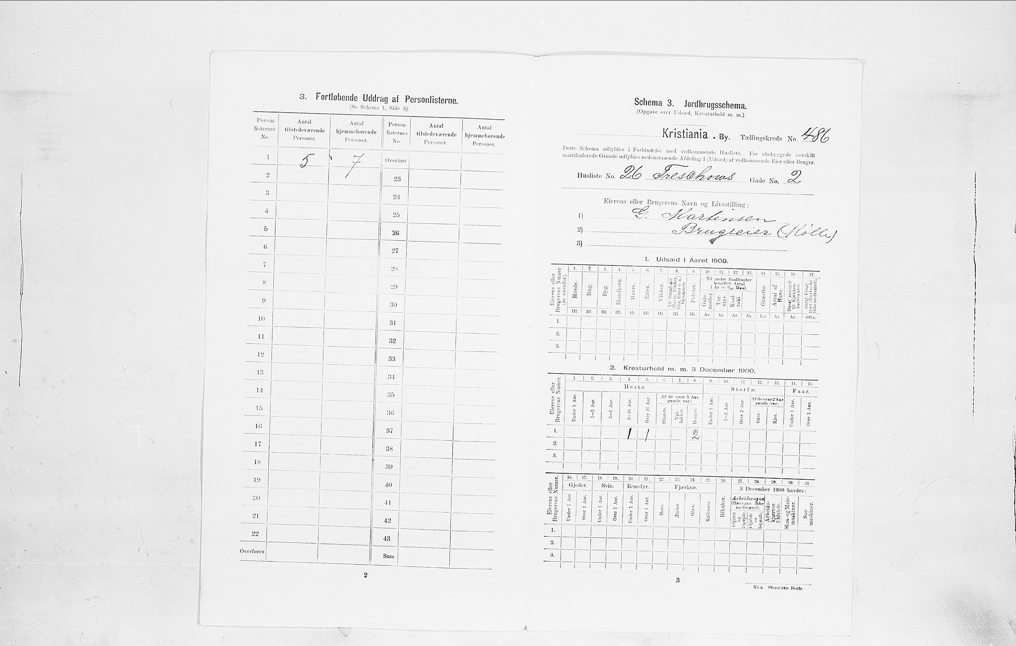 SAO, 1900 census for Kristiania, 1900, p. 103739