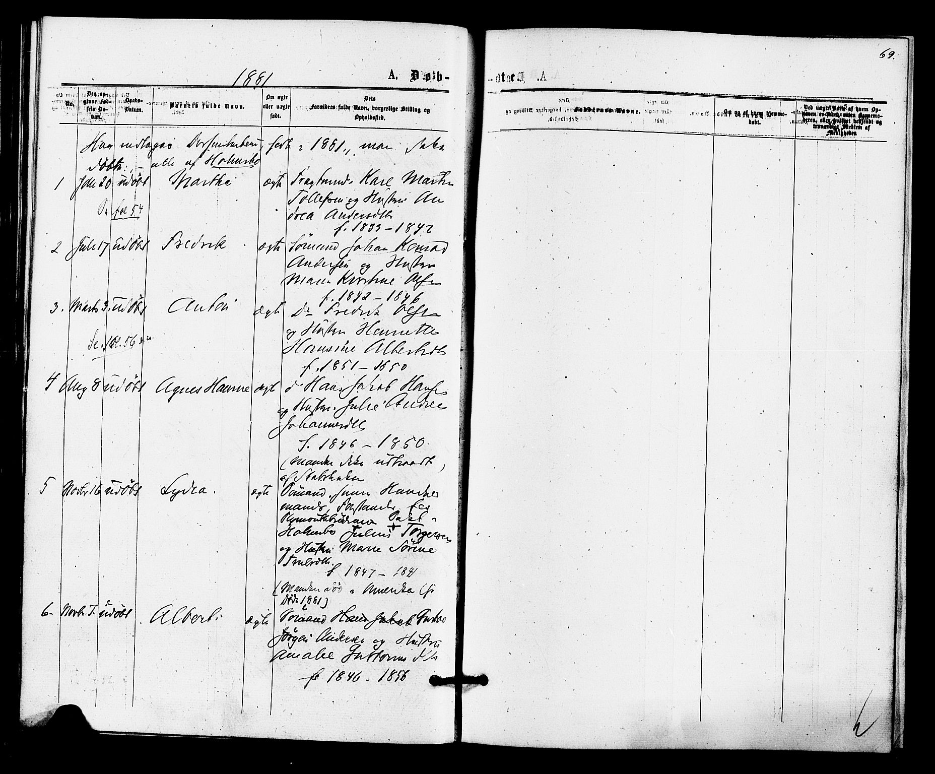 Hurum kirkebøker, AV/SAKO-A-229/F/Fa/L0013: Parish register (official) no. 13, 1876-1881, p. 69