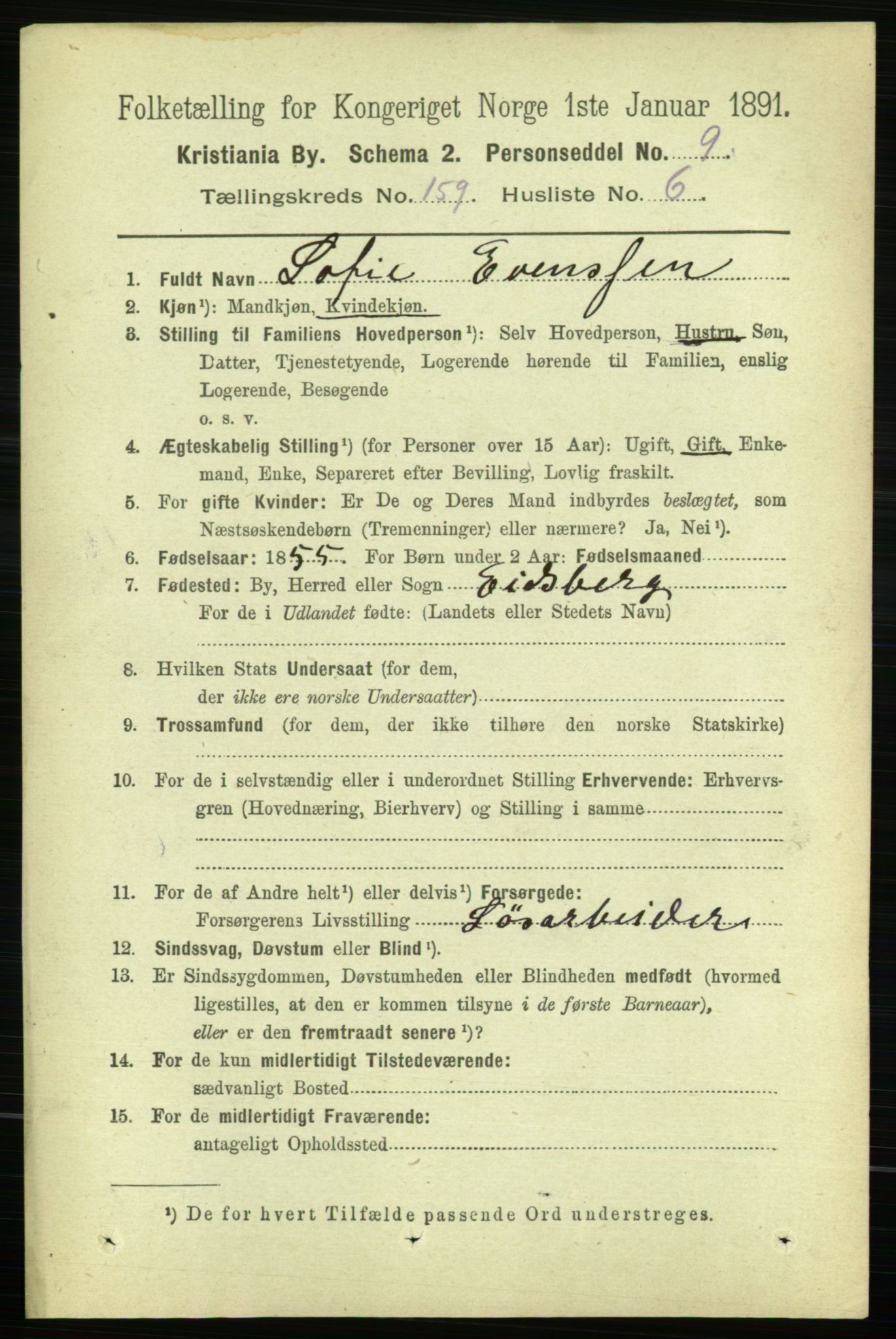 RA, 1891 census for 0301 Kristiania, 1891, p. 90190