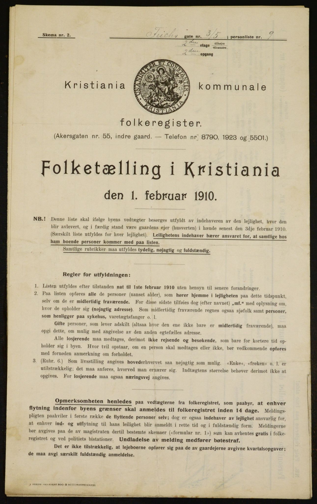 OBA, Municipal Census 1910 for Kristiania, 1910, p. 25104