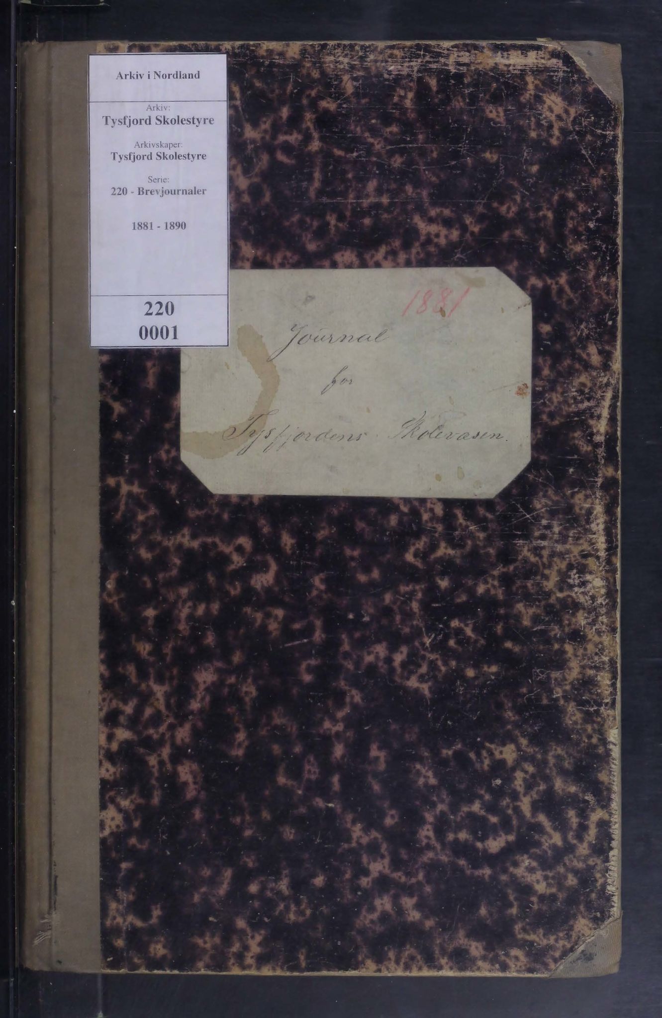 Tysfjord kommune. Skolestyret, AIN/K-18500.510/220/L0001: Brevjournal for Tysfjord Skolestyre, 1881-1890