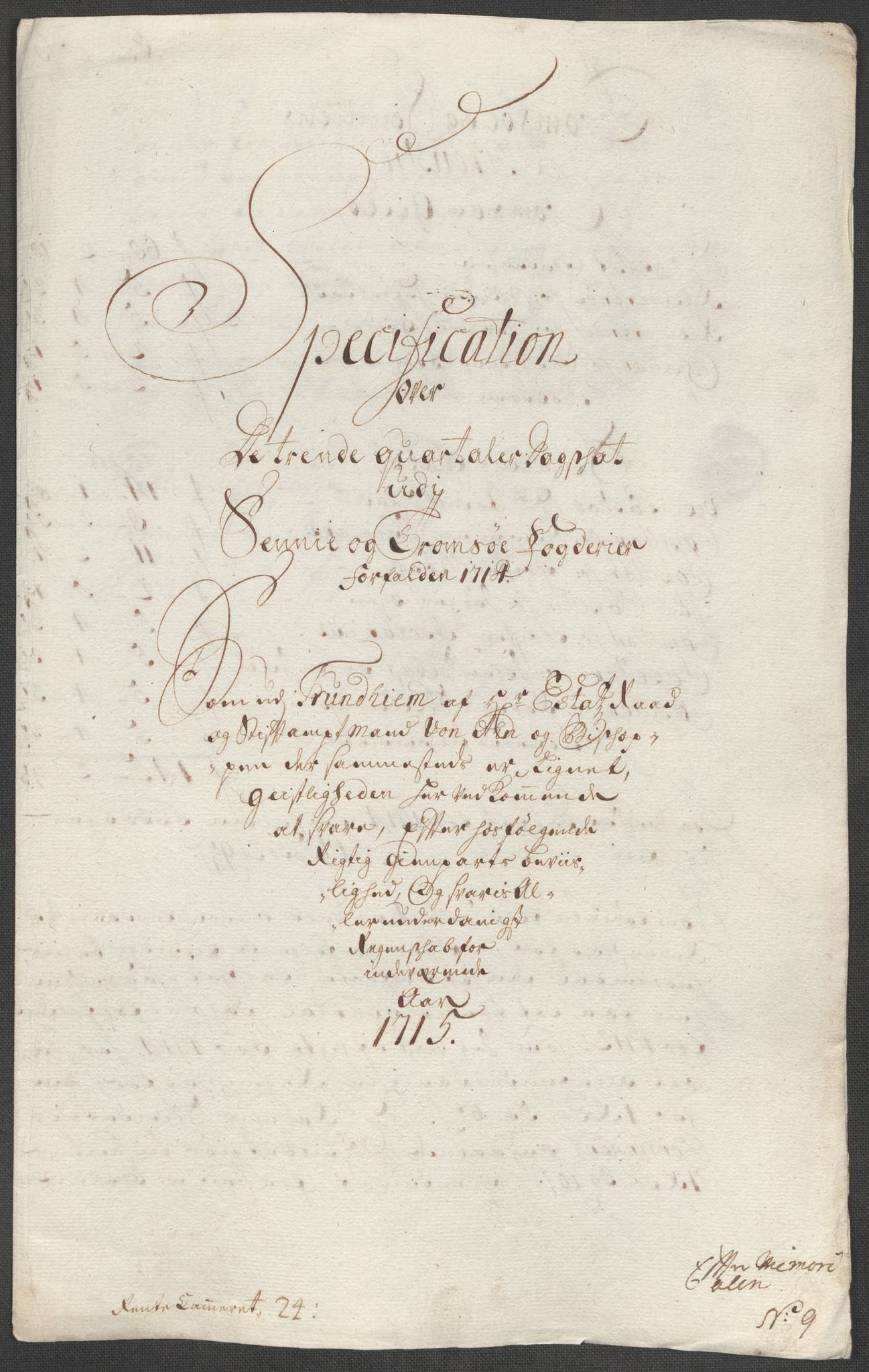 Rentekammeret inntil 1814, Reviderte regnskaper, Fogderegnskap, AV/RA-EA-4092/R68/L4761: Fogderegnskap Senja og Troms, 1715, p. 131