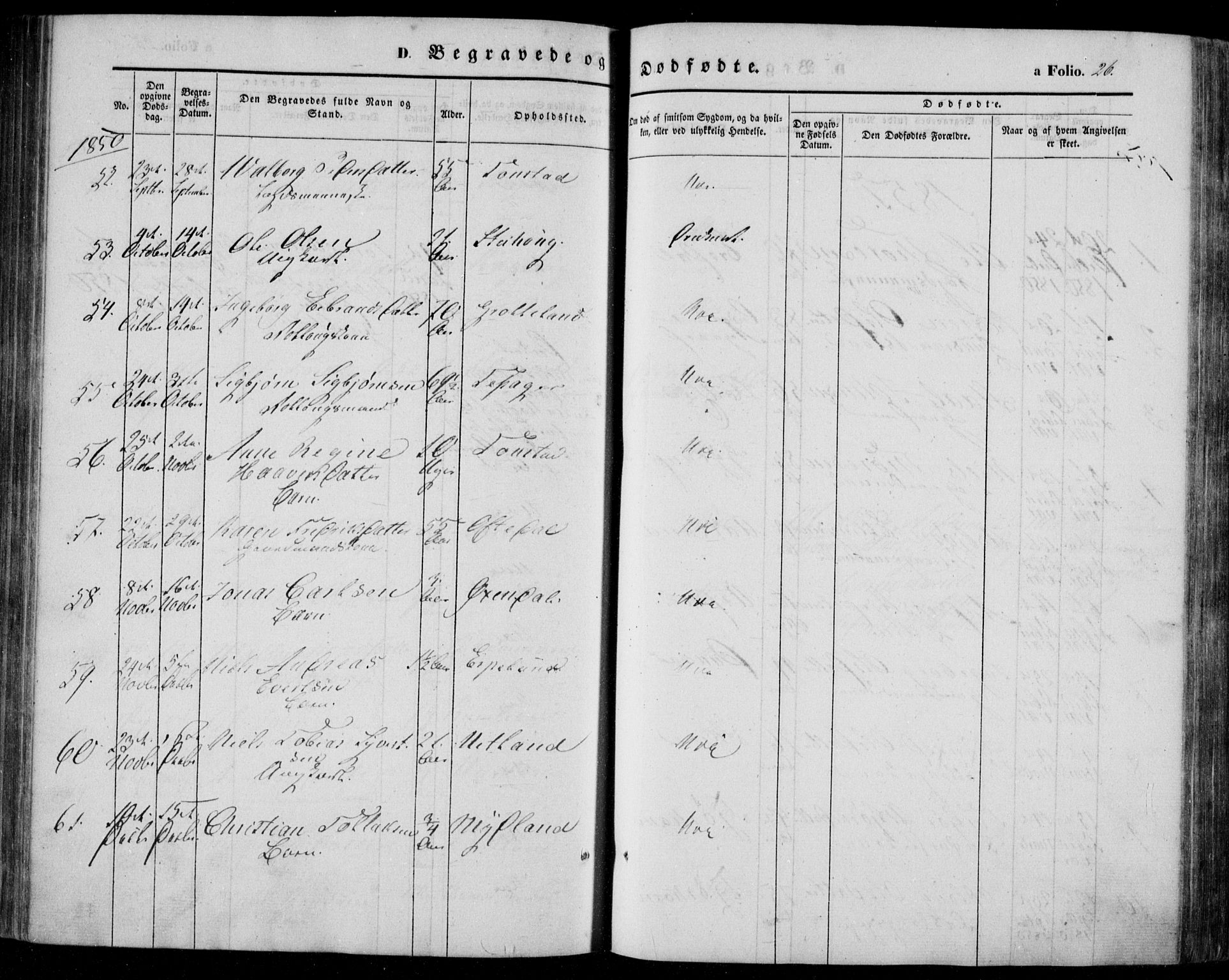 Bakke sokneprestkontor, AV/SAK-1111-0002/F/Fa/Faa/L0005: Parish register (official) no. A 5, 1847-1855, p. 26