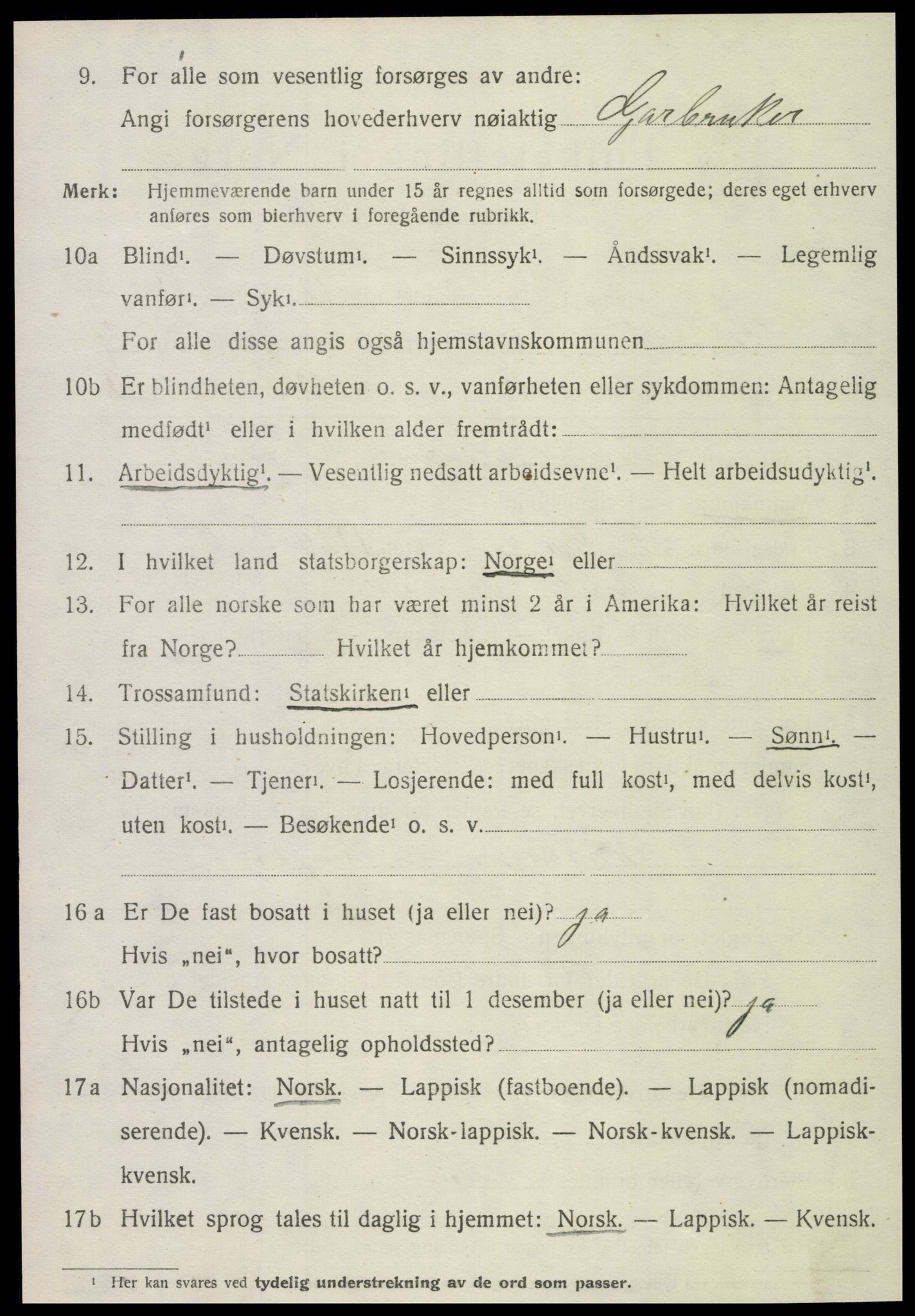 SAT, 1920 census for Leksvik, 1920, p. 7043
