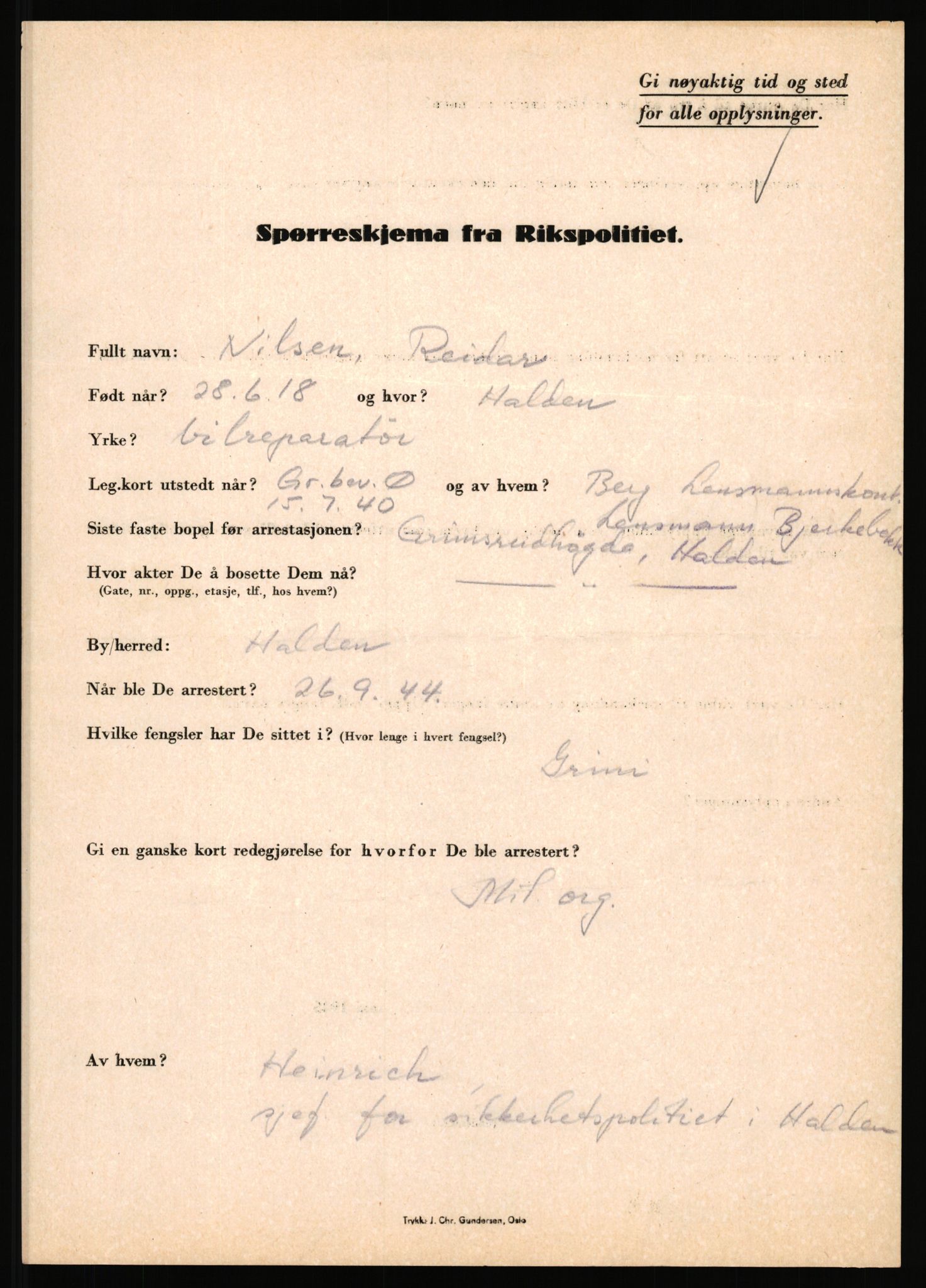 Rikspolitisjefen, AV/RA-S-1560/L/L0012: Mogensen, Øivind - Noraas, Lars, 1940-1945, p. 824