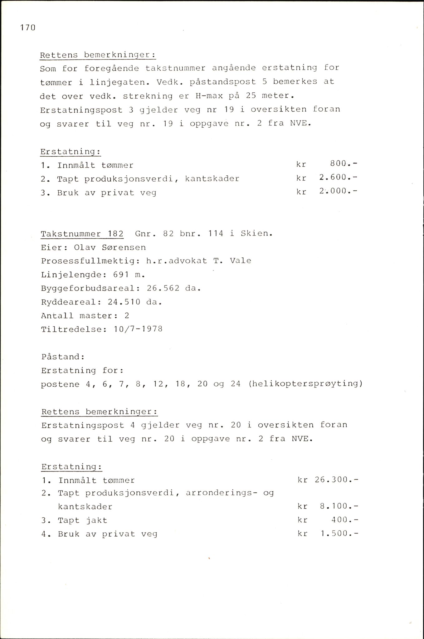 Vest-Telemark sorenskriveri, AV/SAKO-A-134/F/Fo/Fob/L0004: Skjønn/rettsbøker for kraftutbygging/veg, 1973-1989, p. 1012