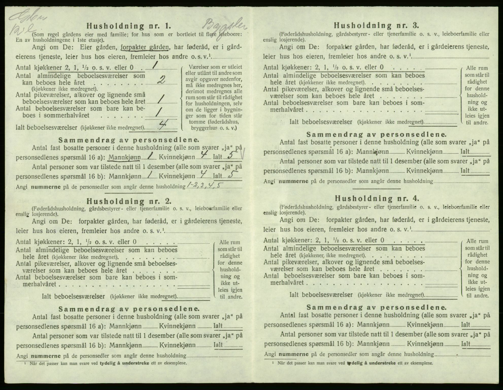 SAB, 1920 census for Bømlo, 1920, p. 434