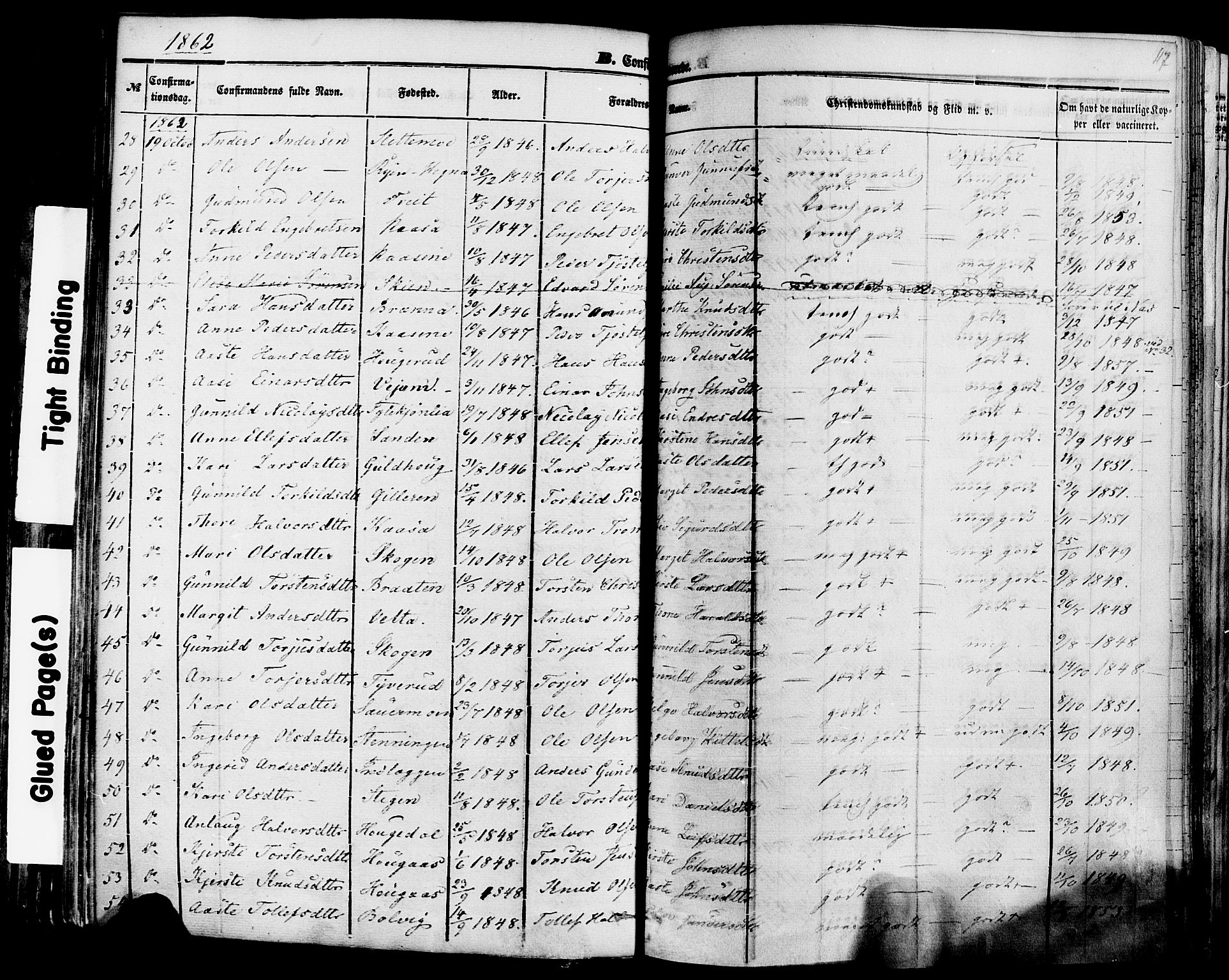 Sauherad kirkebøker, AV/SAKO-A-298/F/Fa/L0007: Parish register (official) no. I 7, 1851-1873, p. 117