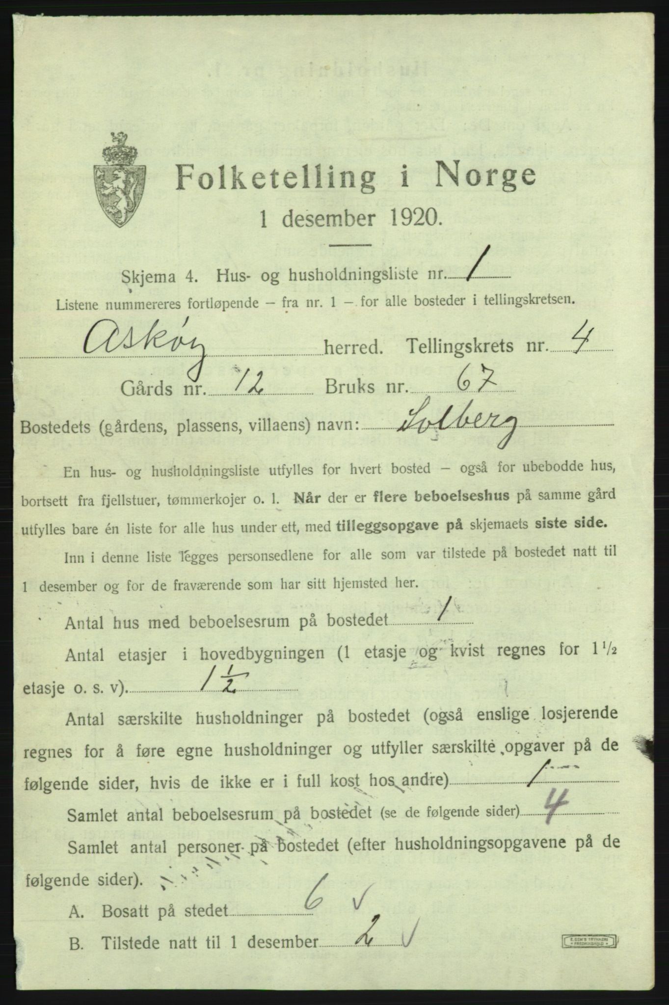 SAB, 1920 census for Askøy, 1920, p. 1683