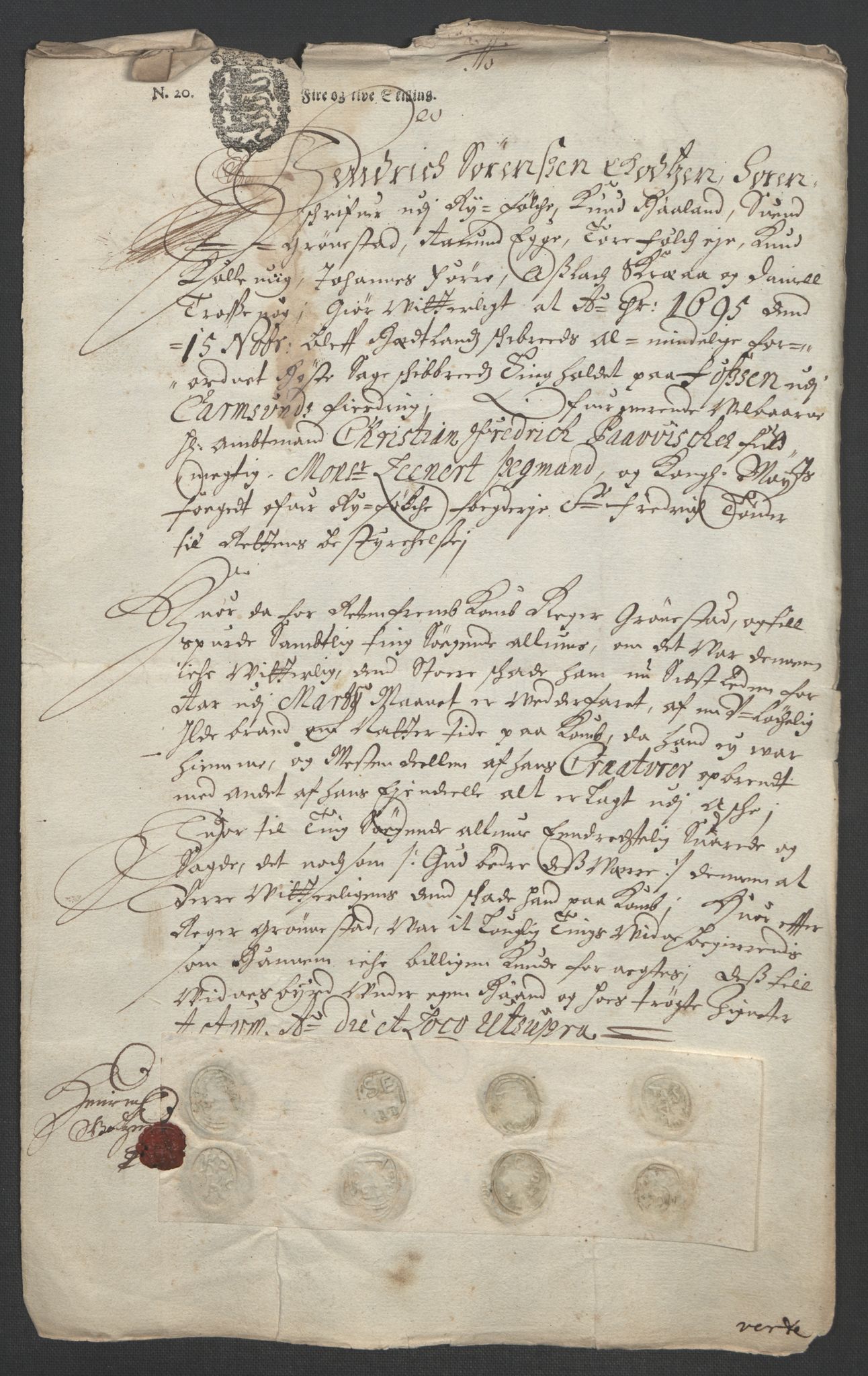 Rentekammeret inntil 1814, Reviderte regnskaper, Fogderegnskap, RA/EA-4092/R47/L2857: Fogderegnskap Ryfylke, 1694-1696, p. 197