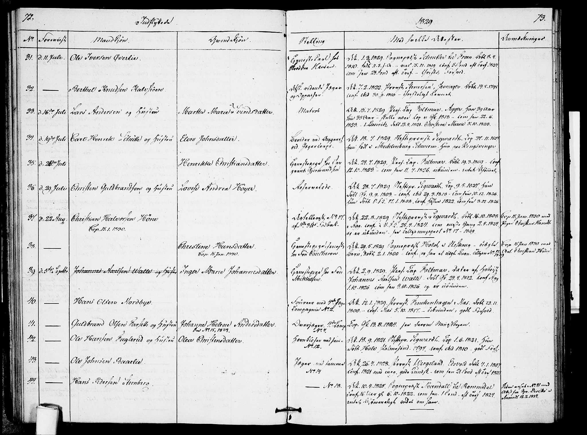 Garnisonsmenigheten Kirkebøker, AV/SAO-A-10846/F/Fa/L0005: Parish register (official) no. 5, 1824-1830, p. 72-73