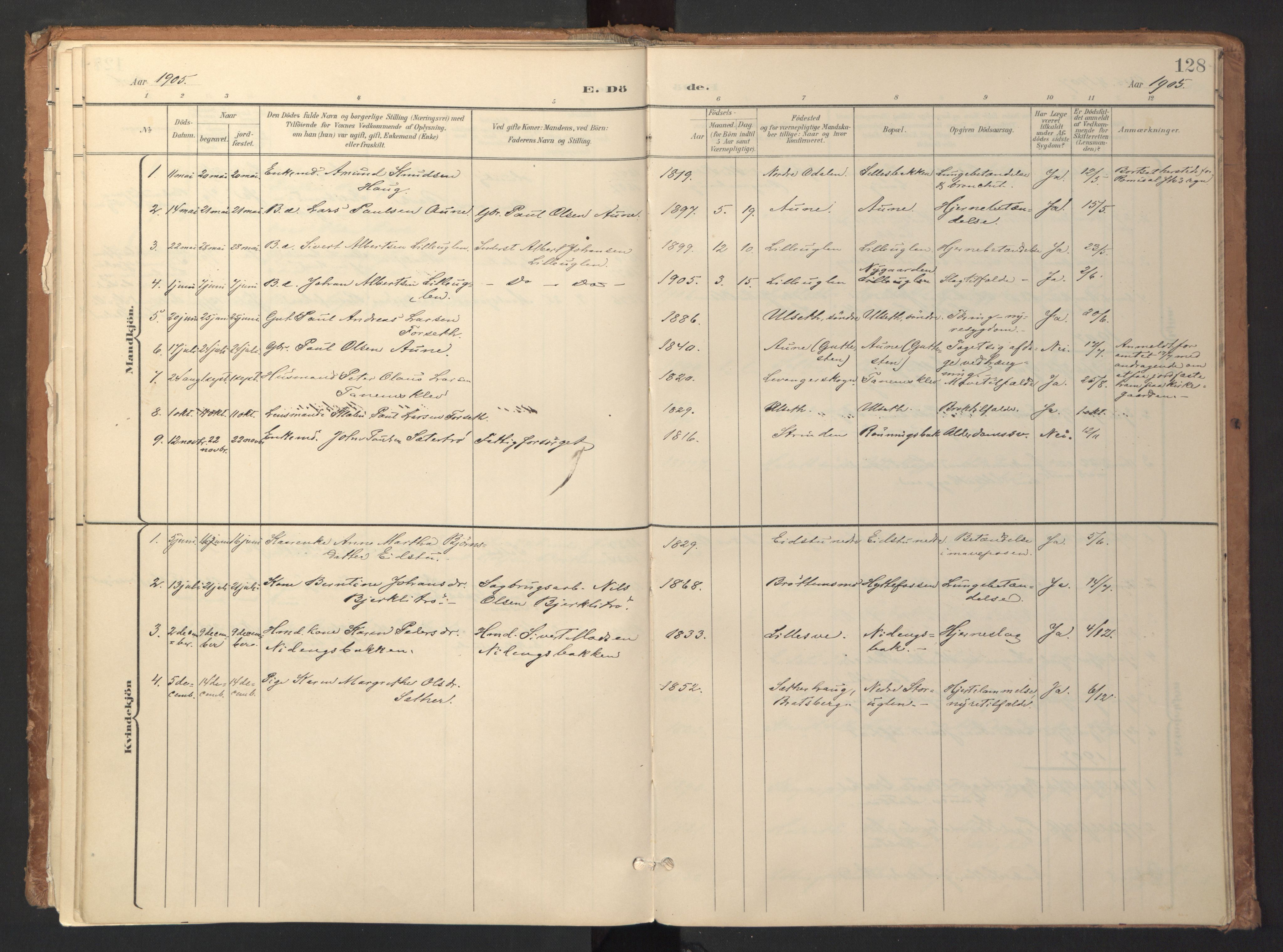 Ministerialprotokoller, klokkerbøker og fødselsregistre - Sør-Trøndelag, AV/SAT-A-1456/618/L0448: Parish register (official) no. 618A11, 1898-1916, p. 128