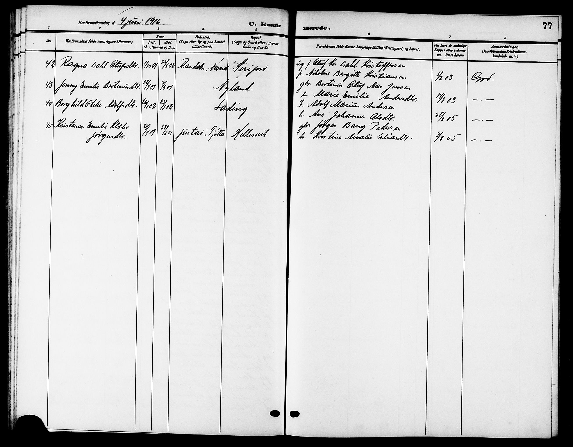 Ministerialprotokoller, klokkerbøker og fødselsregistre - Nordland, SAT/A-1459/832/L0494: Parish register (copy) no. 832C01, 1906-1922, p. 77