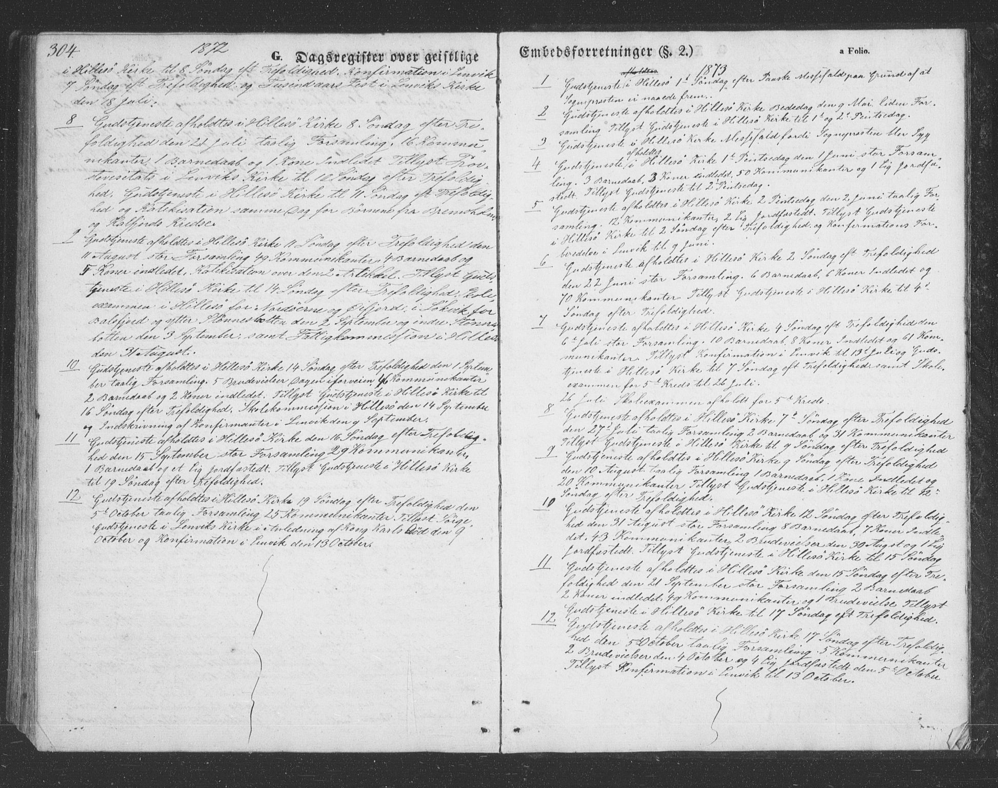 Lenvik sokneprestembete, SATØ/S-1310/H/Ha/Hab/L0020klokker: Parish register (copy) no. 20, 1855-1883, p. 304