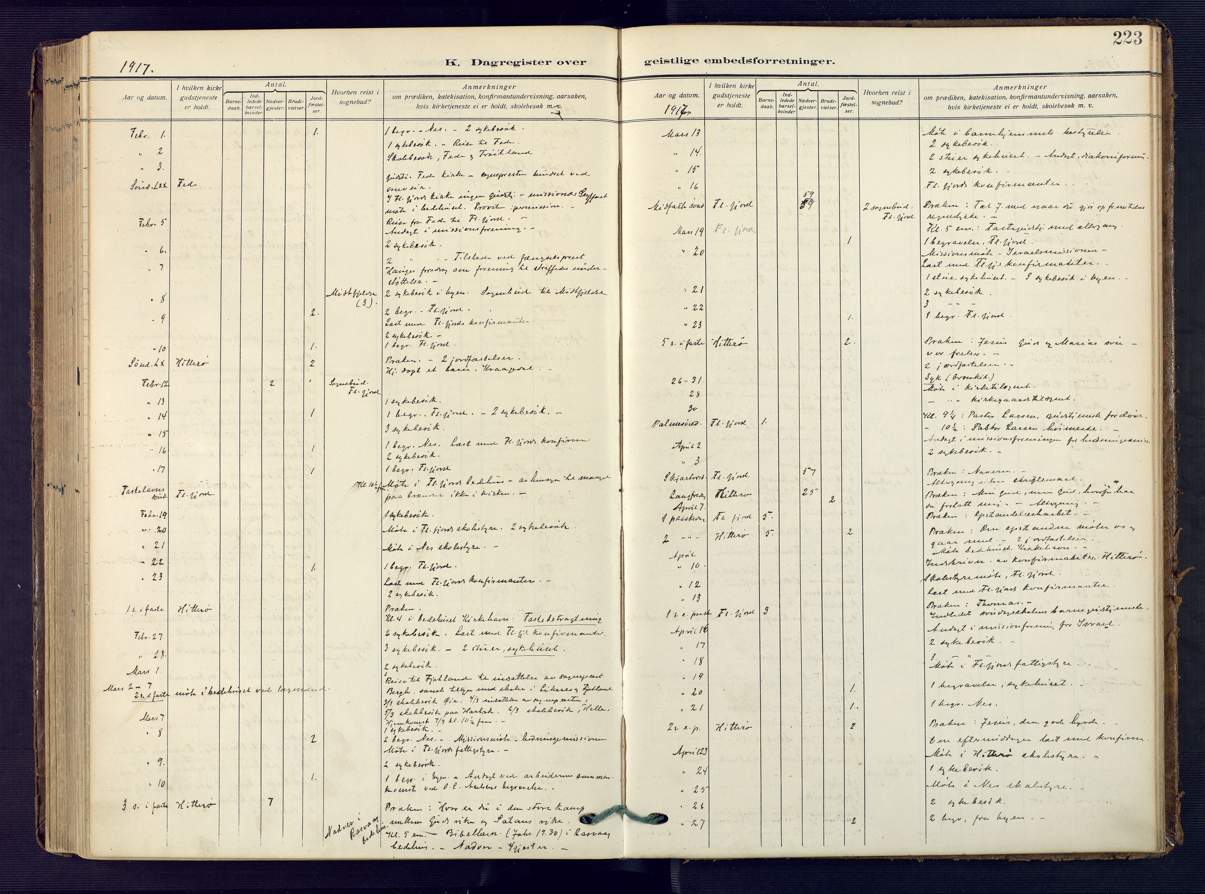 Flekkefjord sokneprestkontor, AV/SAK-1111-0012/F/Fa/Faa/L0003: Parish register (official) no. A 3, 1913-1928, p. 223