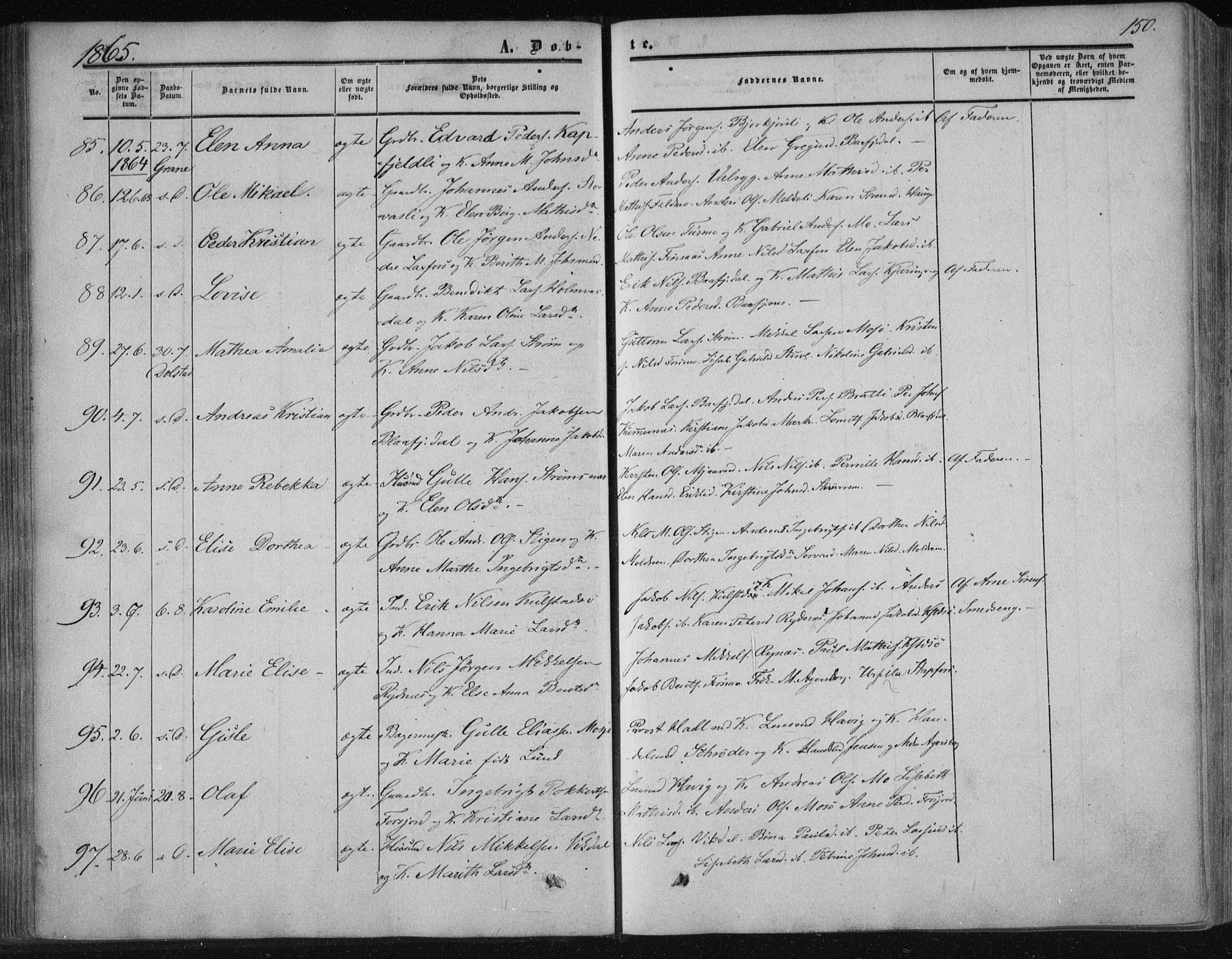 Ministerialprotokoller, klokkerbøker og fødselsregistre - Nordland, SAT/A-1459/820/L0293: Parish register (official) no. 820A14, 1855-1865, p. 150