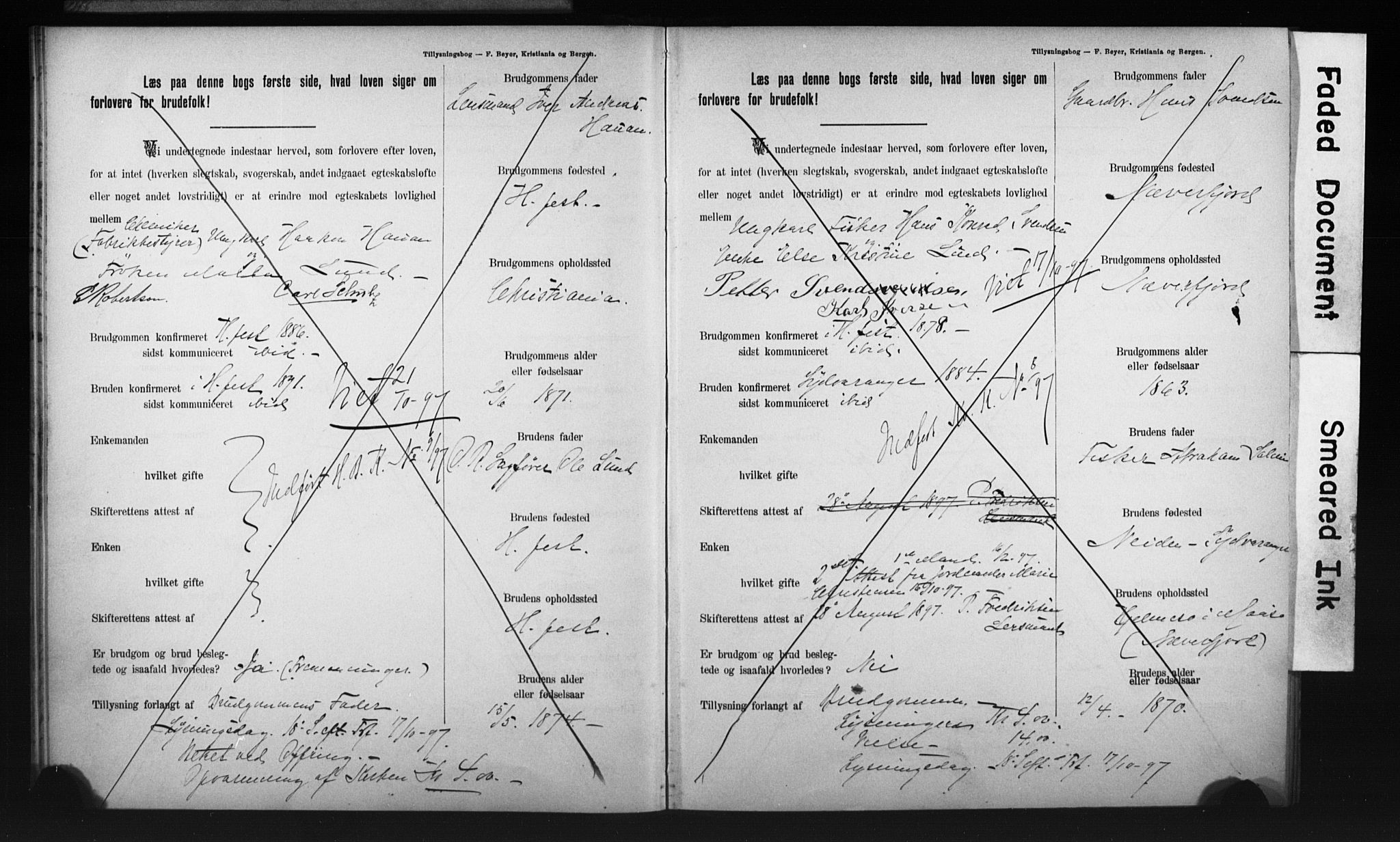 Hammerfest sokneprestkontor, AV/SATØ-S-1347/I/Ib/L0070/0004: Banns register no. 70.4, 1896-1899