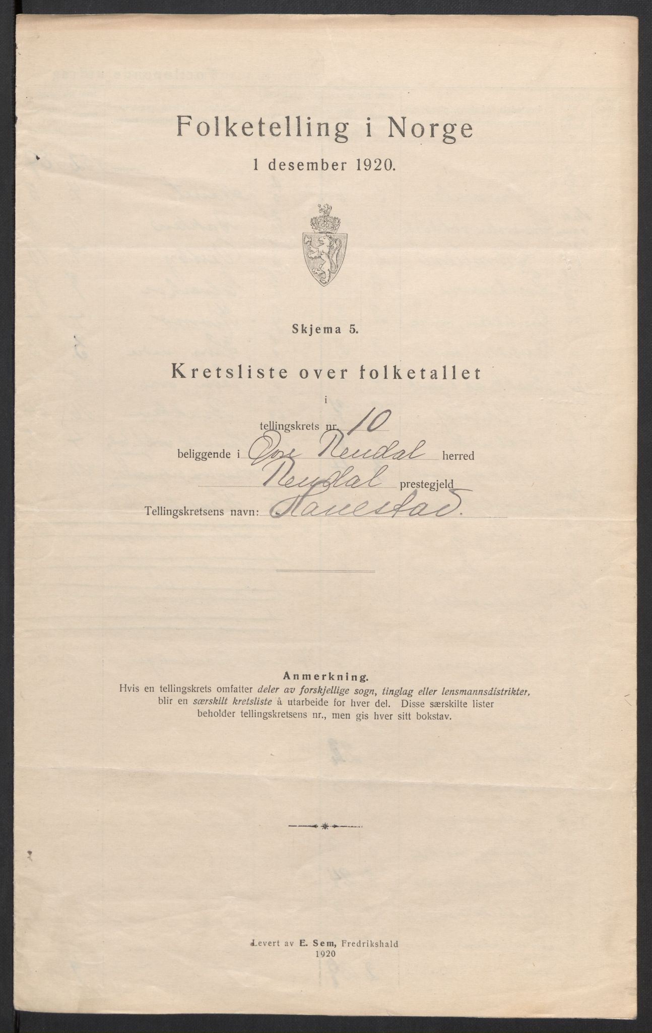 SAH, 1920 census for Øvre Rendal, 1920, p. 36