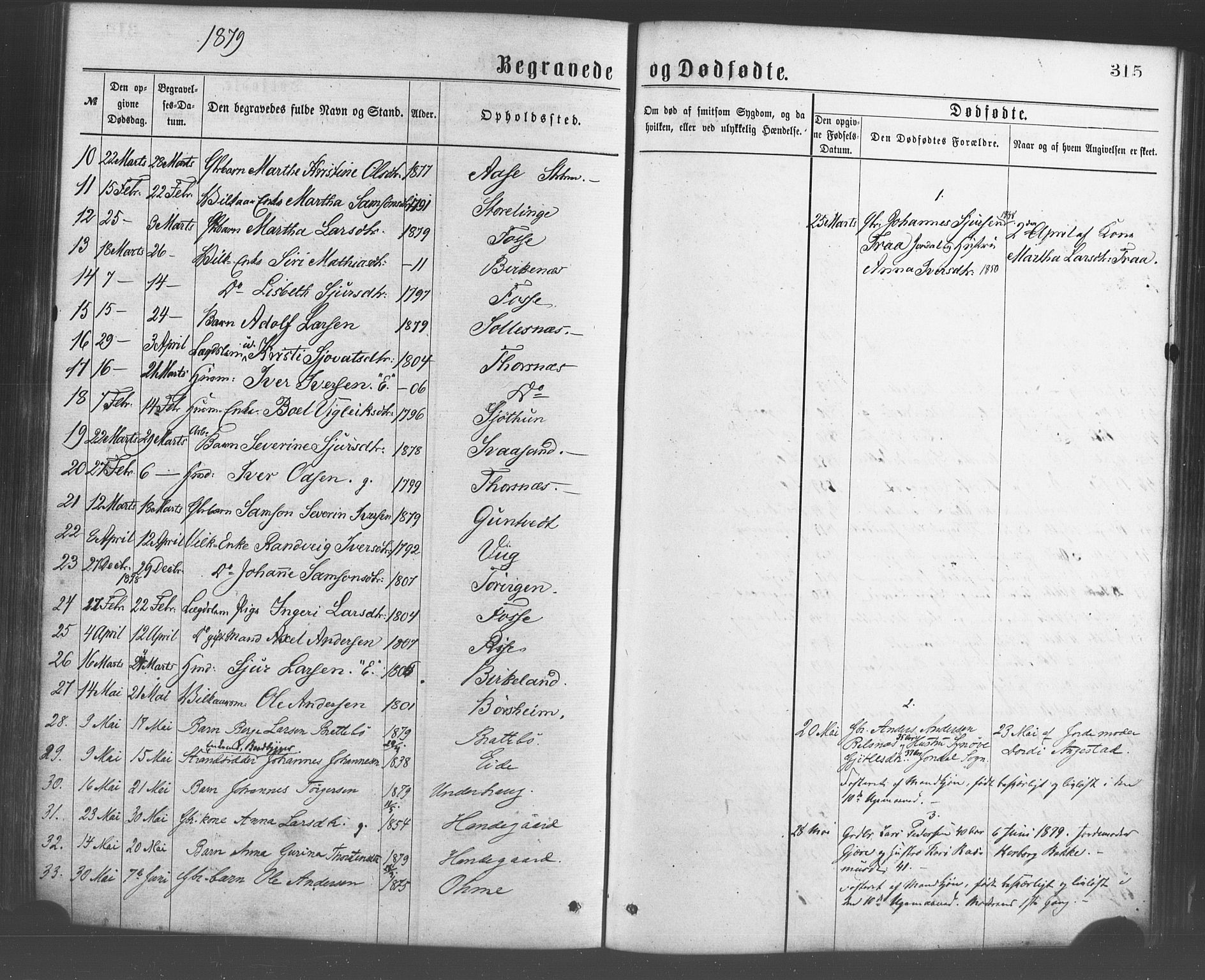 Strandebarm sokneprestembete, SAB/A-78401/H/Haa: Parish register (official) no. A 9, 1872-1886, p. 315