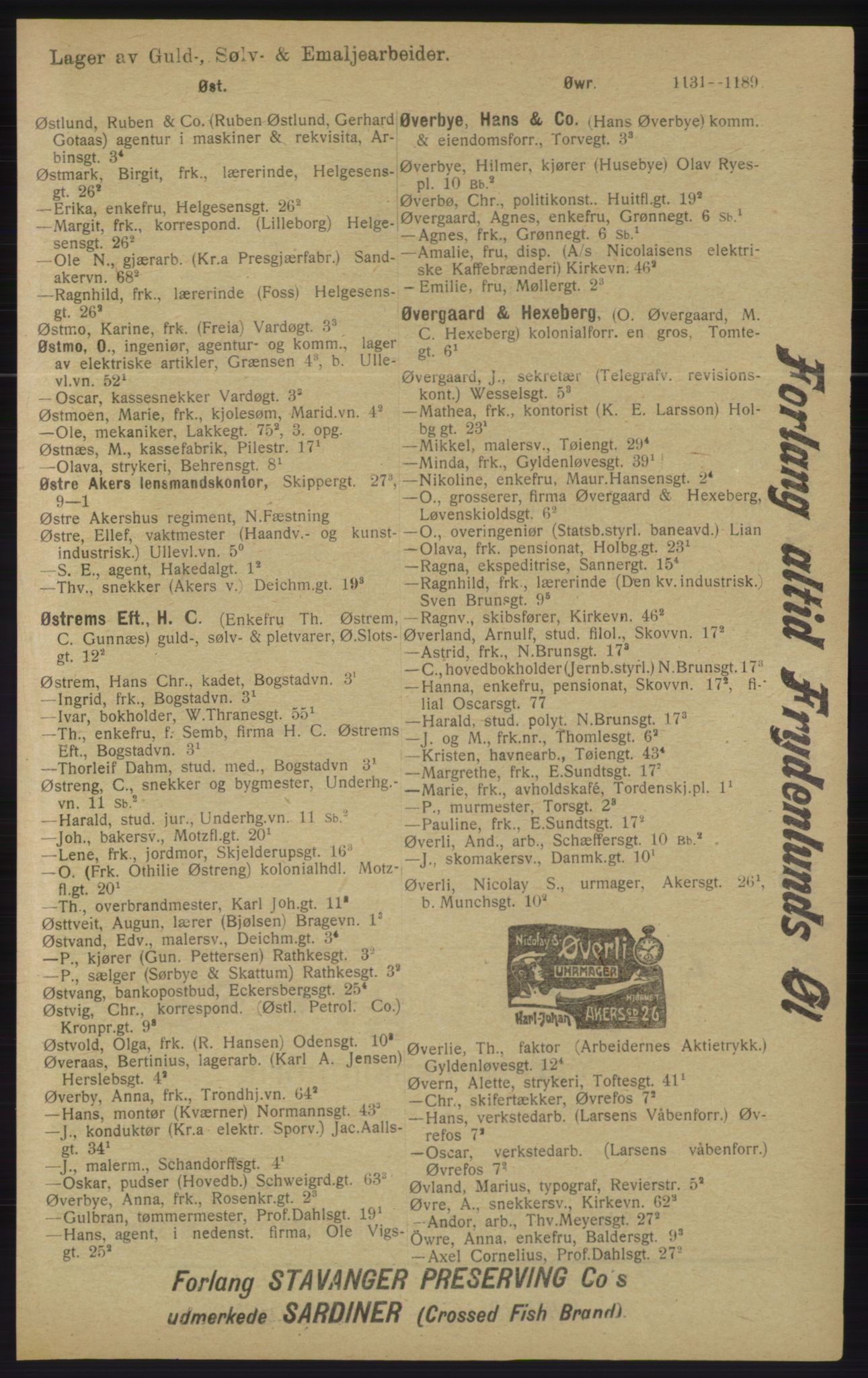 Kristiania/Oslo adressebok, PUBL/-, 1913, p. 1147
