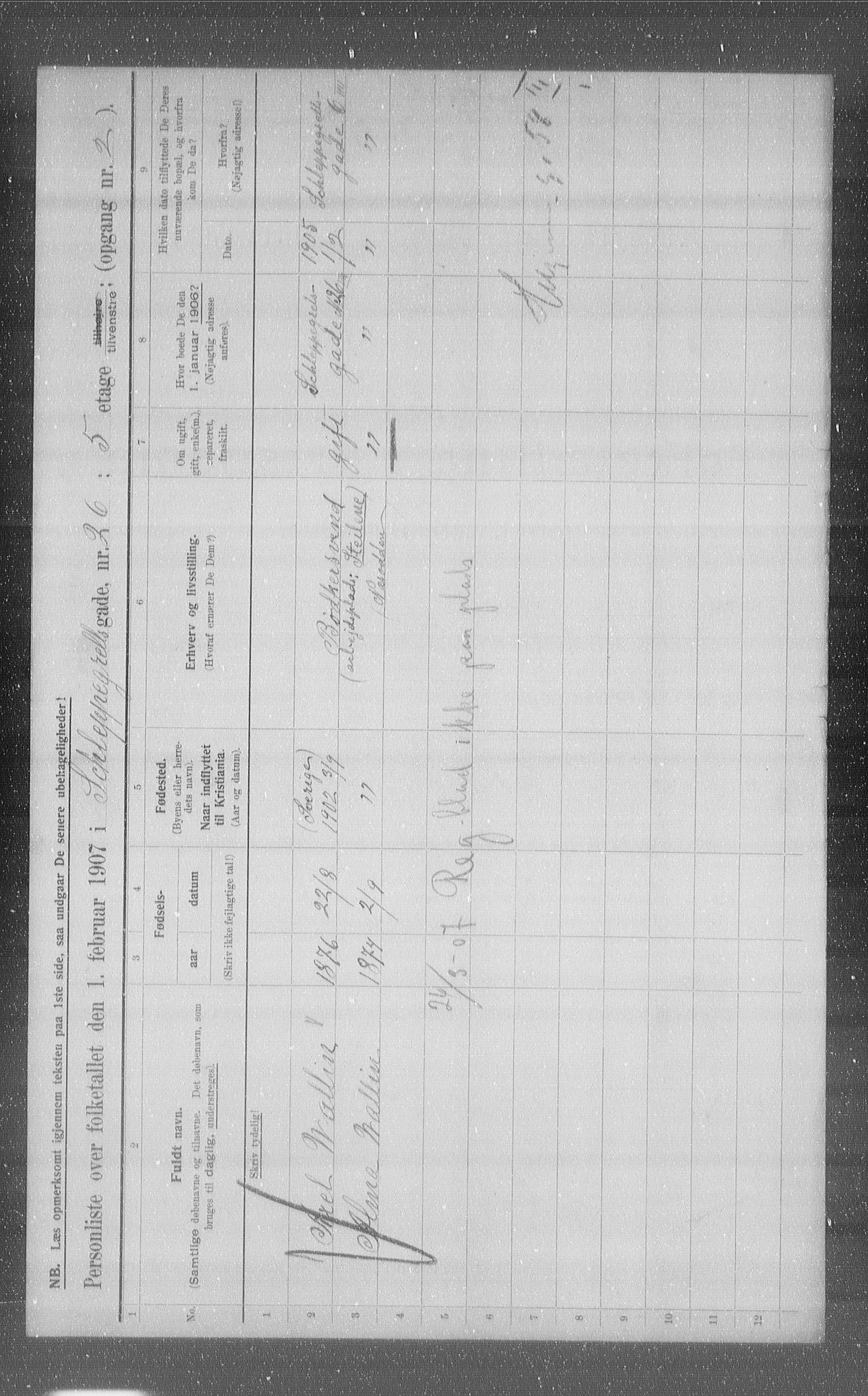 OBA, Municipal Census 1907 for Kristiania, 1907, p. 46148