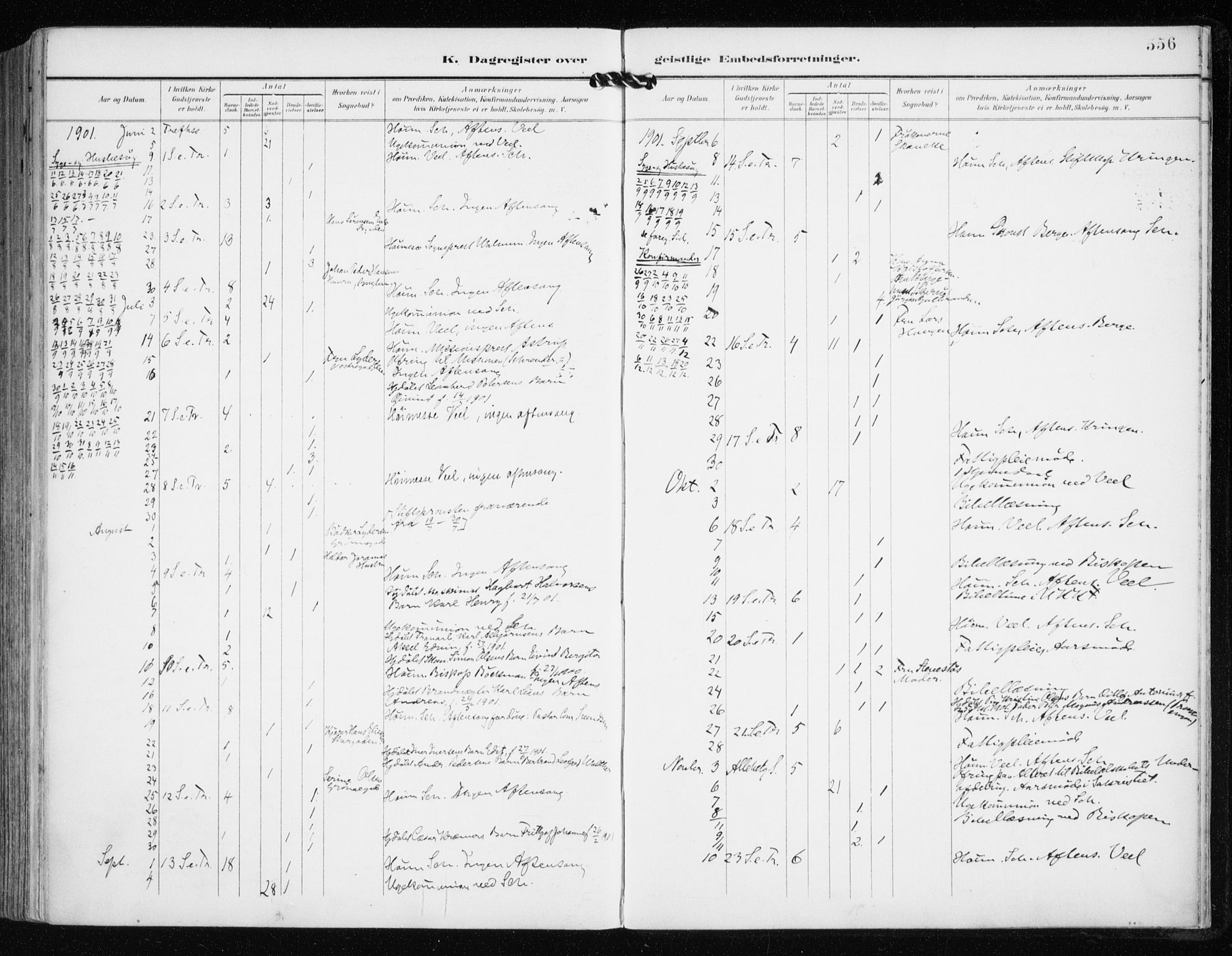 Tromsø sokneprestkontor/stiftsprosti/domprosti, AV/SATØ-S-1343/G/Ga/L0016kirke: Parish register (official) no. 16, 1899-1906, p. 556