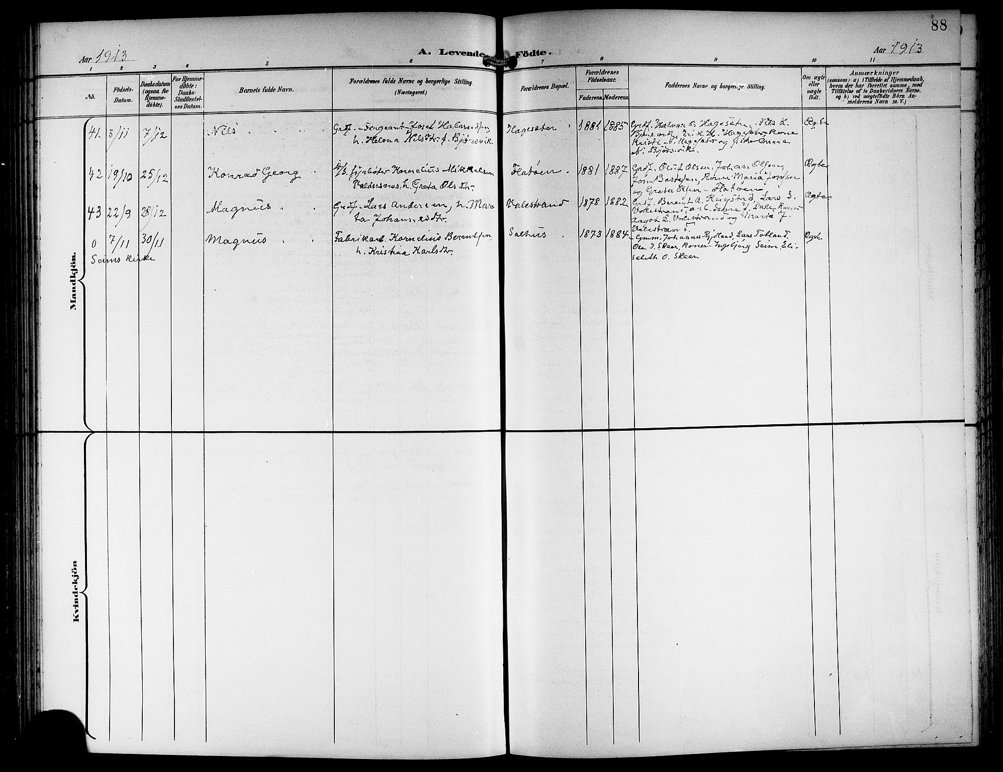 Hamre sokneprestembete, AV/SAB-A-75501/H/Ha/Hab: Parish register (copy) no. B 4, 1898-1919, p. 88