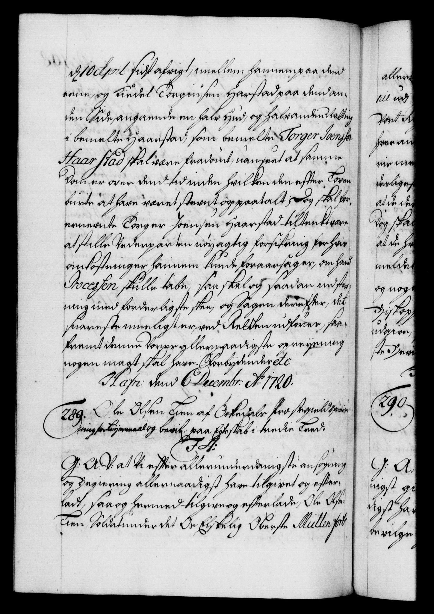 Danske Kanselli 1572-1799, RA/EA-3023/F/Fc/Fca/Fcaa/L0023: Norske registre, 1720-1722, p. 198b