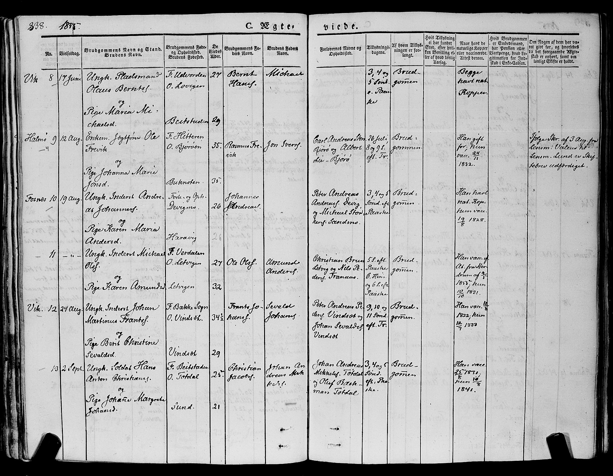 Ministerialprotokoller, klokkerbøker og fødselsregistre - Nord-Trøndelag, SAT/A-1458/773/L0614: Parish register (official) no. 773A05, 1831-1856, p. 338