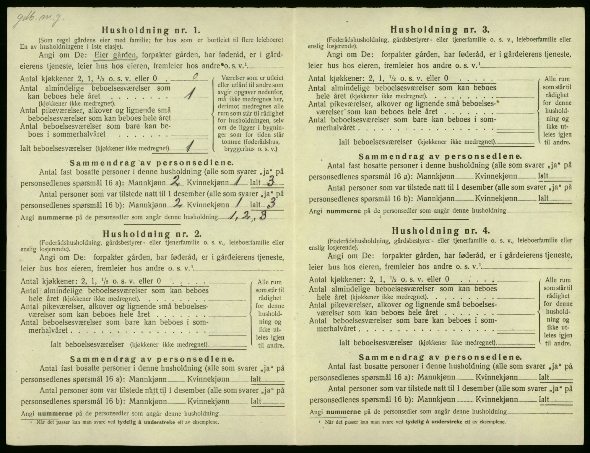 SAB, 1920 census for Røldal, 1920, p. 18