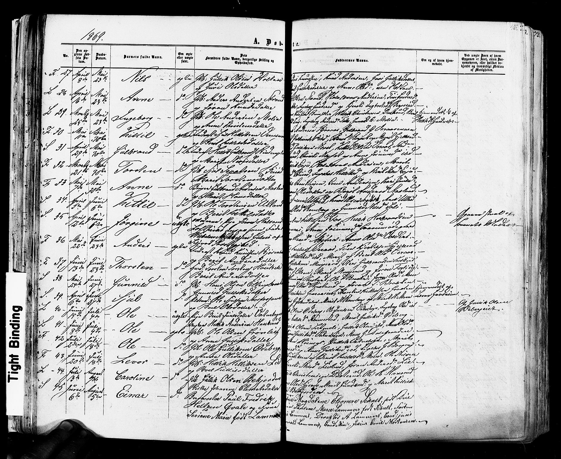 Flesberg kirkebøker, AV/SAKO-A-18/F/Fa/L0007: Parish register (official) no. I 7, 1861-1878, p. 46