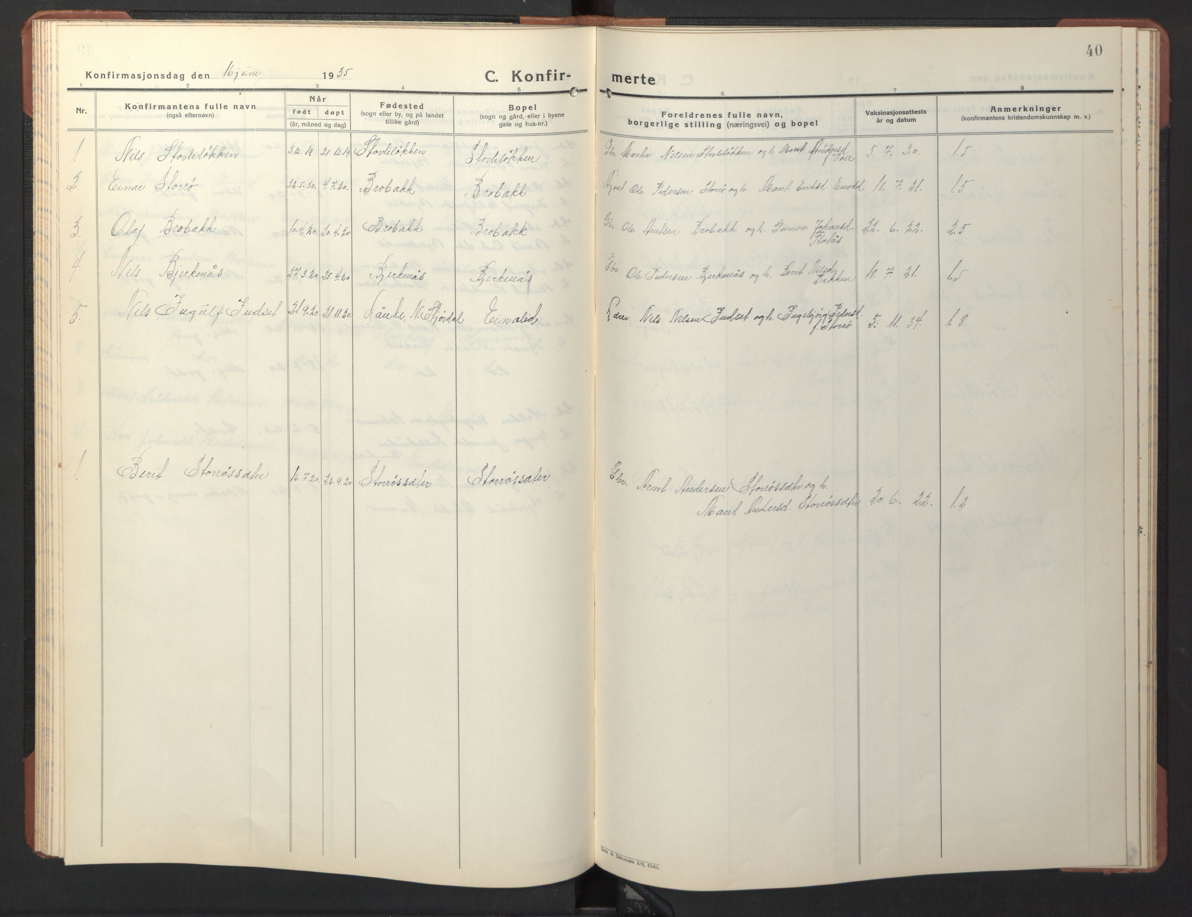 Ministerialprotokoller, klokkerbøker og fødselsregistre - Sør-Trøndelag, AV/SAT-A-1456/690/L1053: Parish register (copy) no. 690C03, 1930-1947, p. 40