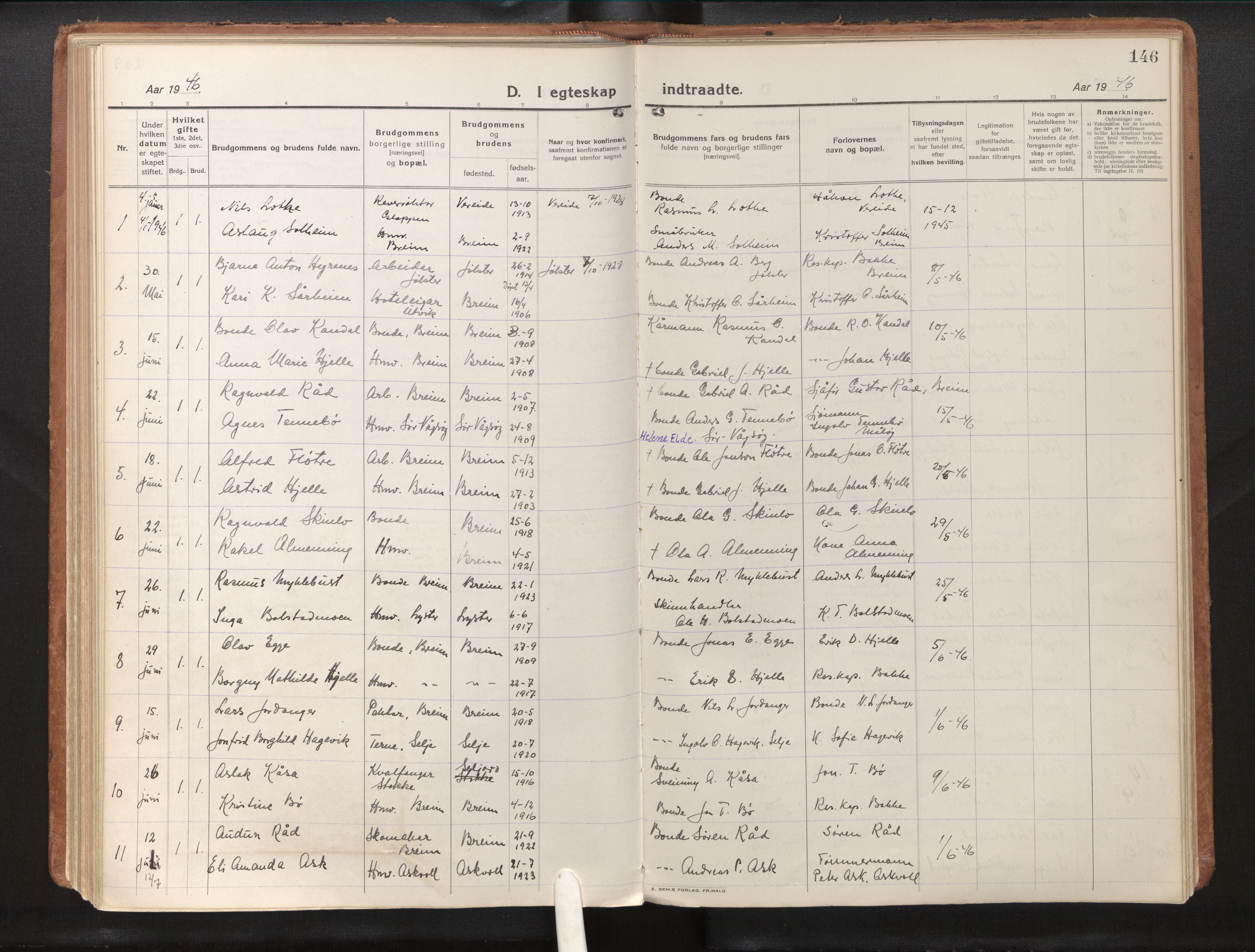 Gloppen sokneprestembete, SAB/A-80101/H/Haa/Haac/L0004: Parish register (official) no. C 4, 1921-1949, p. 146