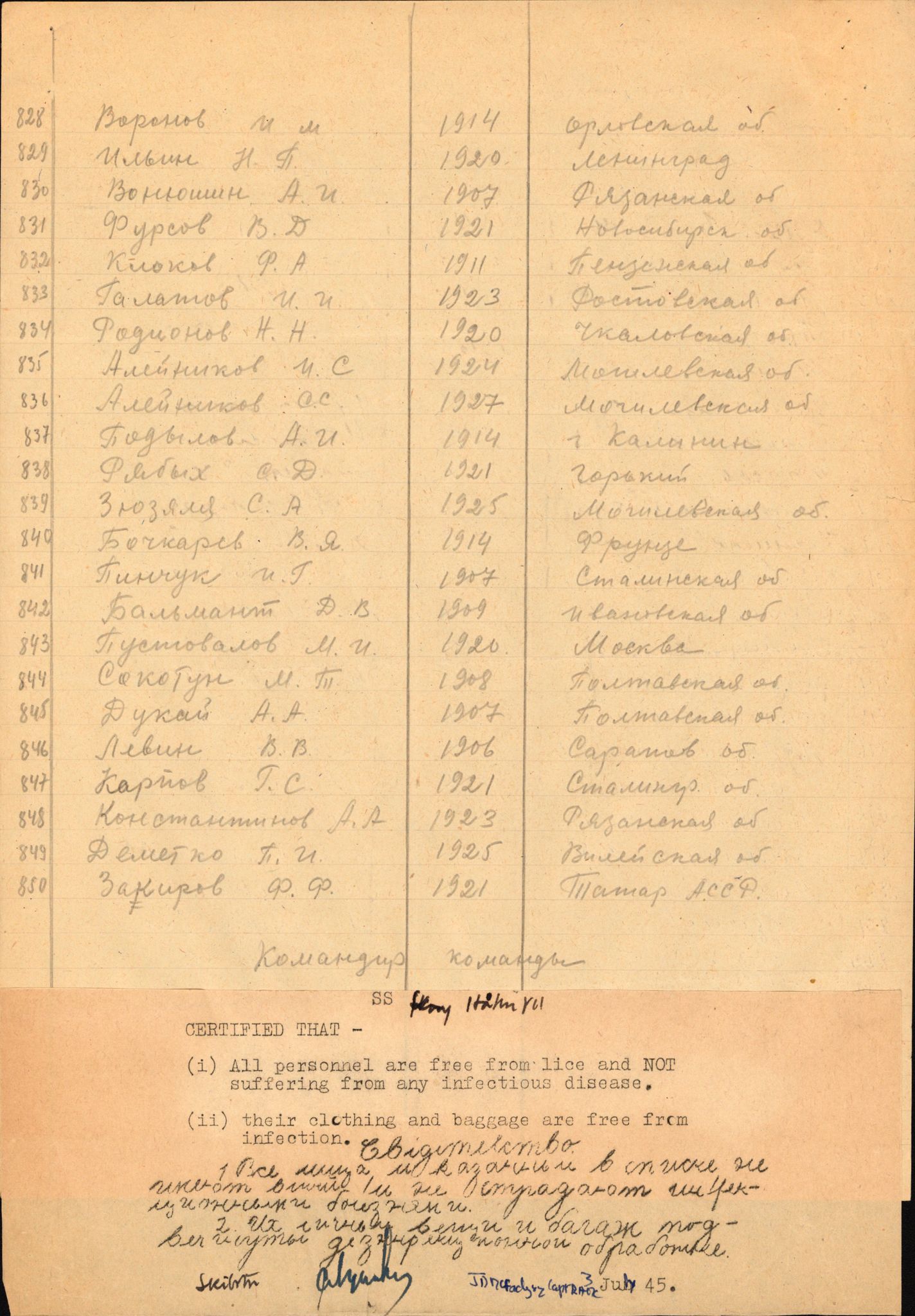 Flyktnings- og fangedirektoratet, Repatrieringskontoret, AV/RA-S-1681/D/Db/L0024: Displaced Persons (DPs) og sivile tyskere, 1945-1948, p. 82