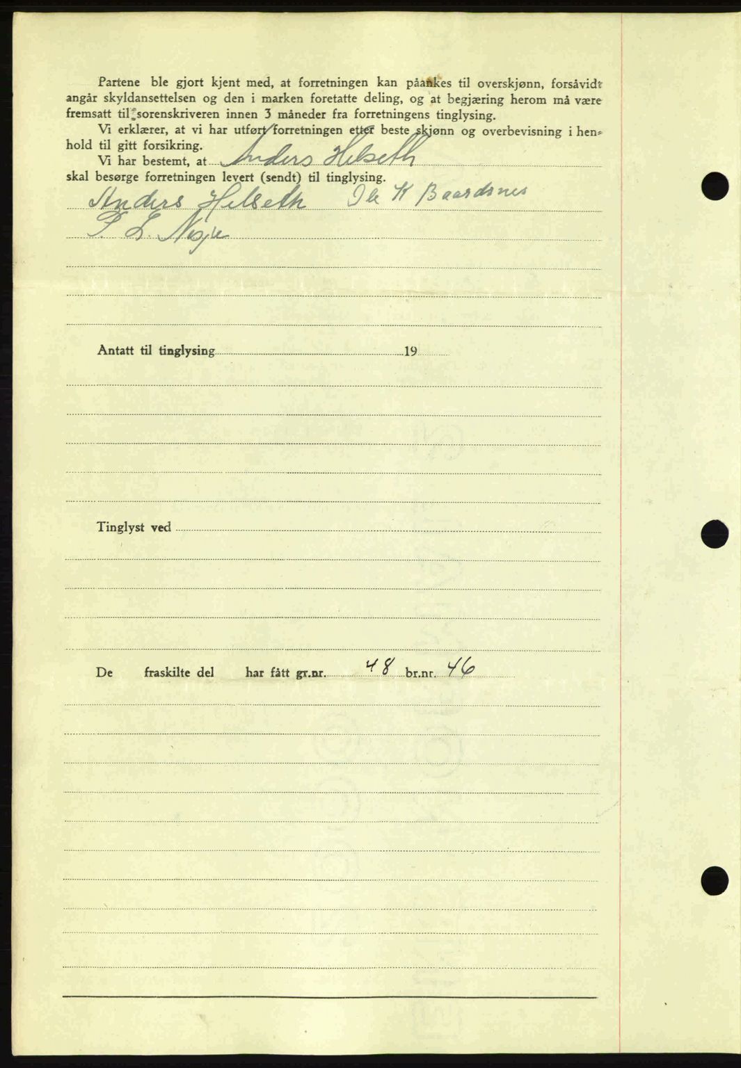 Romsdal sorenskriveri, AV/SAT-A-4149/1/2/2C: Mortgage book no. A15, 1943-1944, Diary no: : 2129/1943