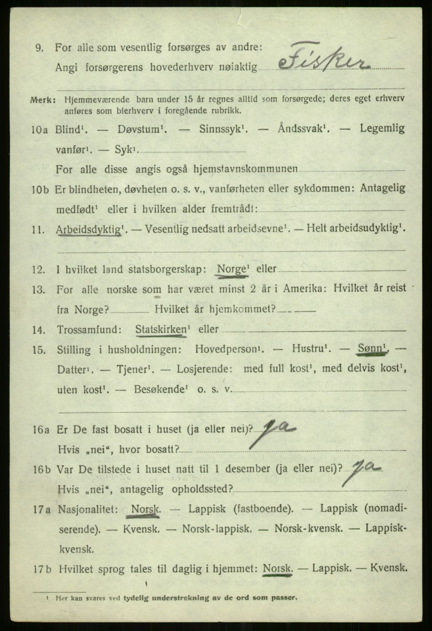 SATØ, 1920 census for Tromsøysund, 1920, p. 11907