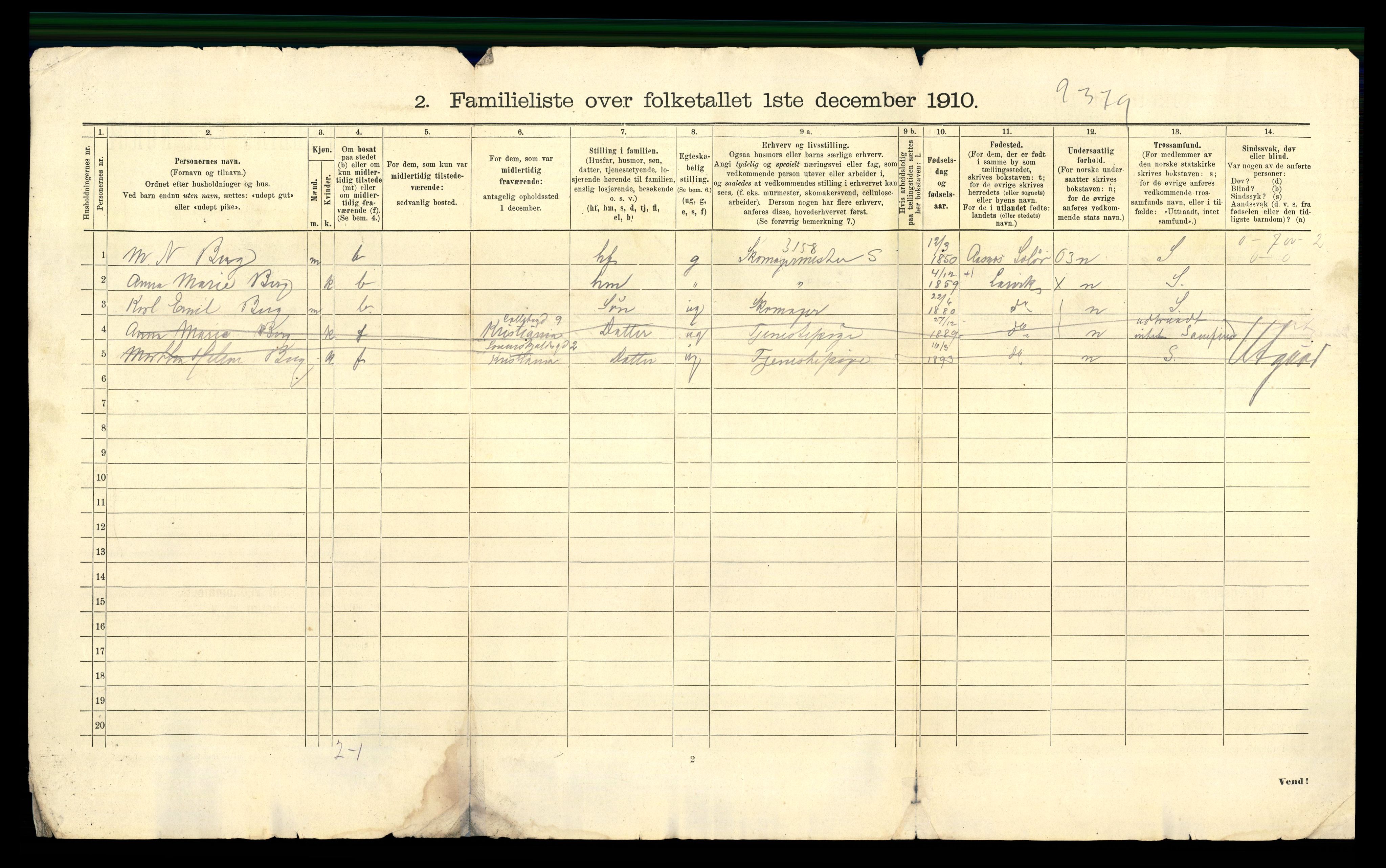 RA, 1910 census for Larvik, 1910, p. 4766