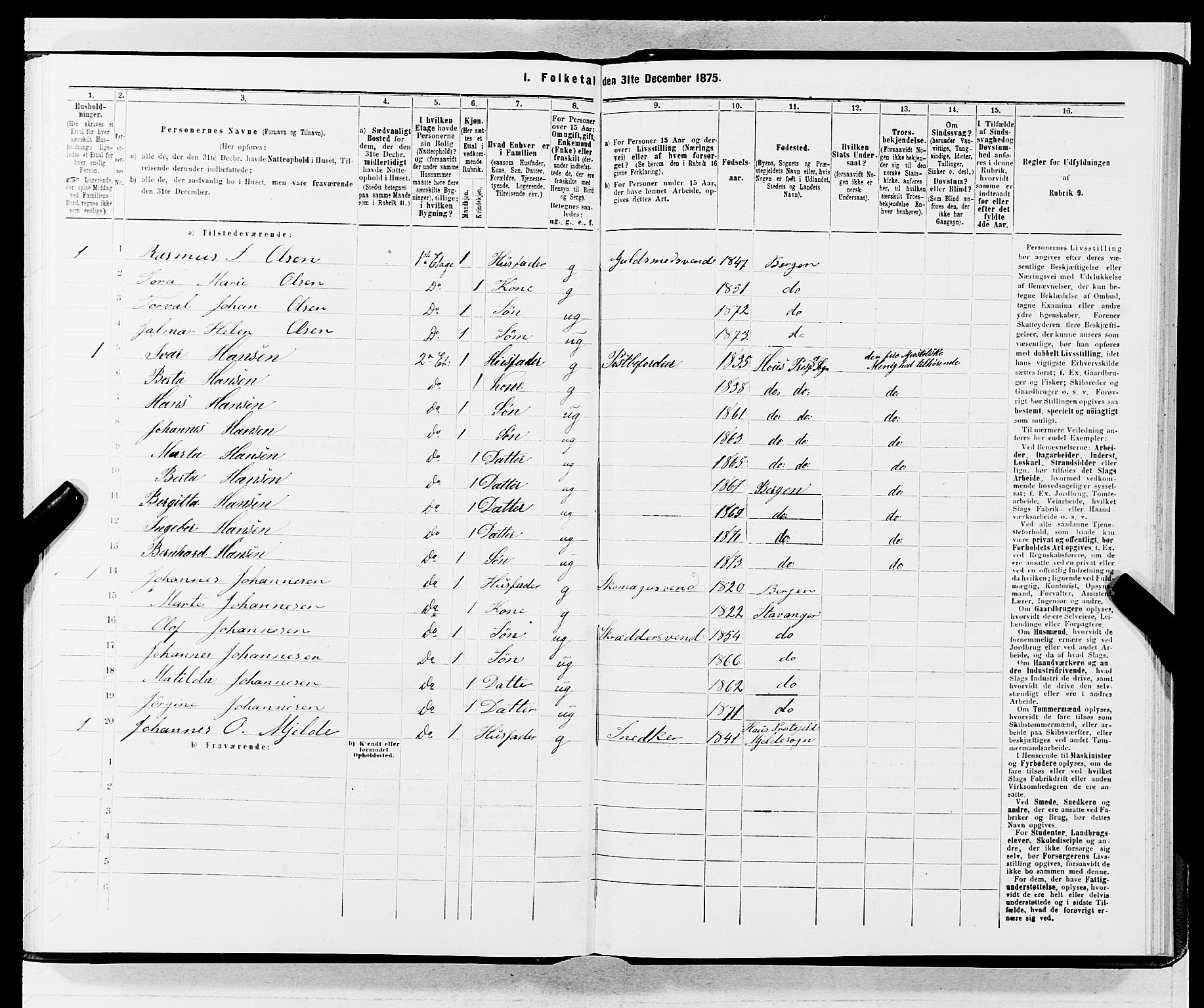 SAB, 1875 census for 1301 Bergen, 1875, p. 4010