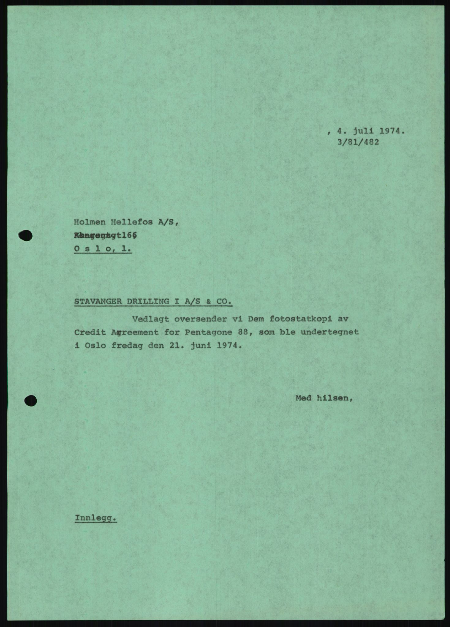 Pa 1503 - Stavanger Drilling AS, AV/SAST-A-101906/D/L0006: Korrespondanse og saksdokumenter, 1974-1984, p. 1050