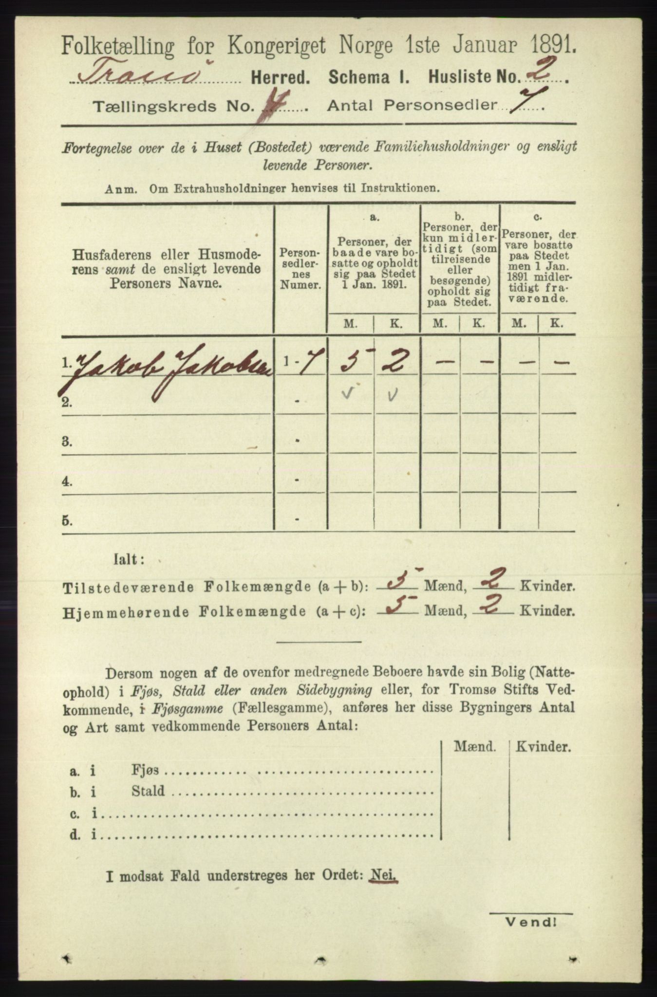 RA, 1891 census for 1927 Tranøy, 1891, p. 1385