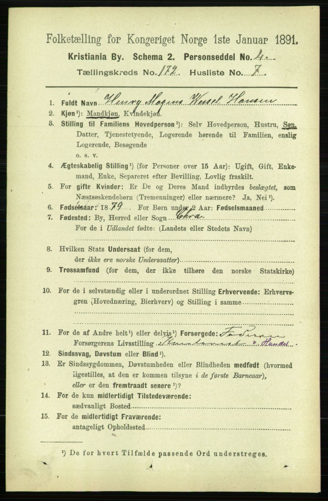 RA, 1891 census for 0301 Kristiania, 1891, p. 102070