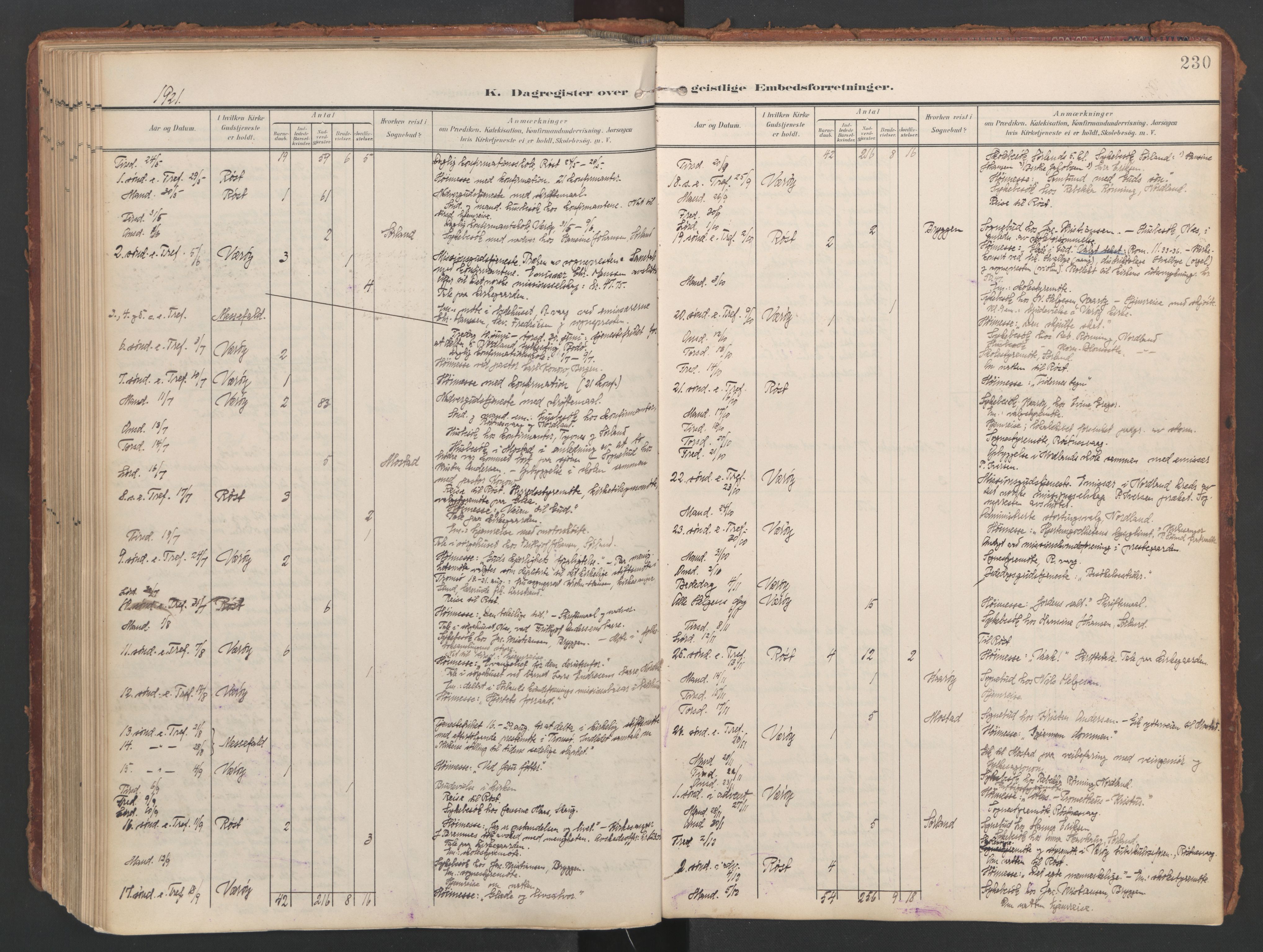 Ministerialprotokoller, klokkerbøker og fødselsregistre - Nordland, AV/SAT-A-1459/808/L0129: Parish register (official) no. 808A02, 1903-1931, p. 230